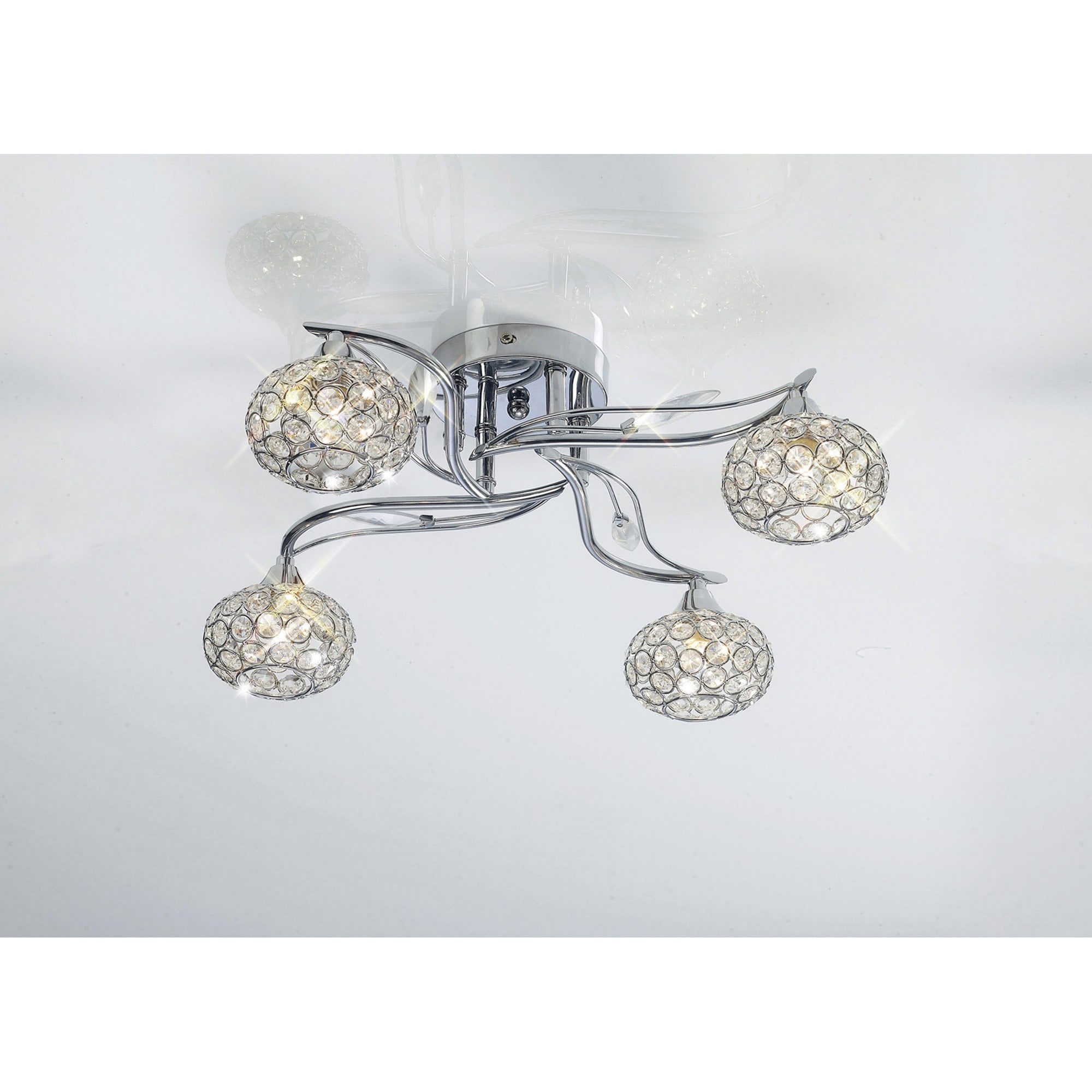 Diyas IL30954 Leimo Ceiling 4 Light Polished Chrome/Crystal