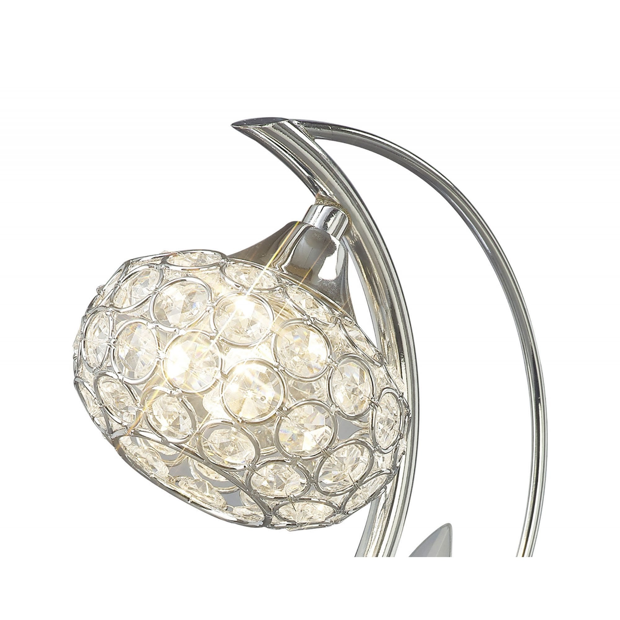 Diyas IL30959 Leimo Table Lamp 1 Light Polished Chrome/Crystal