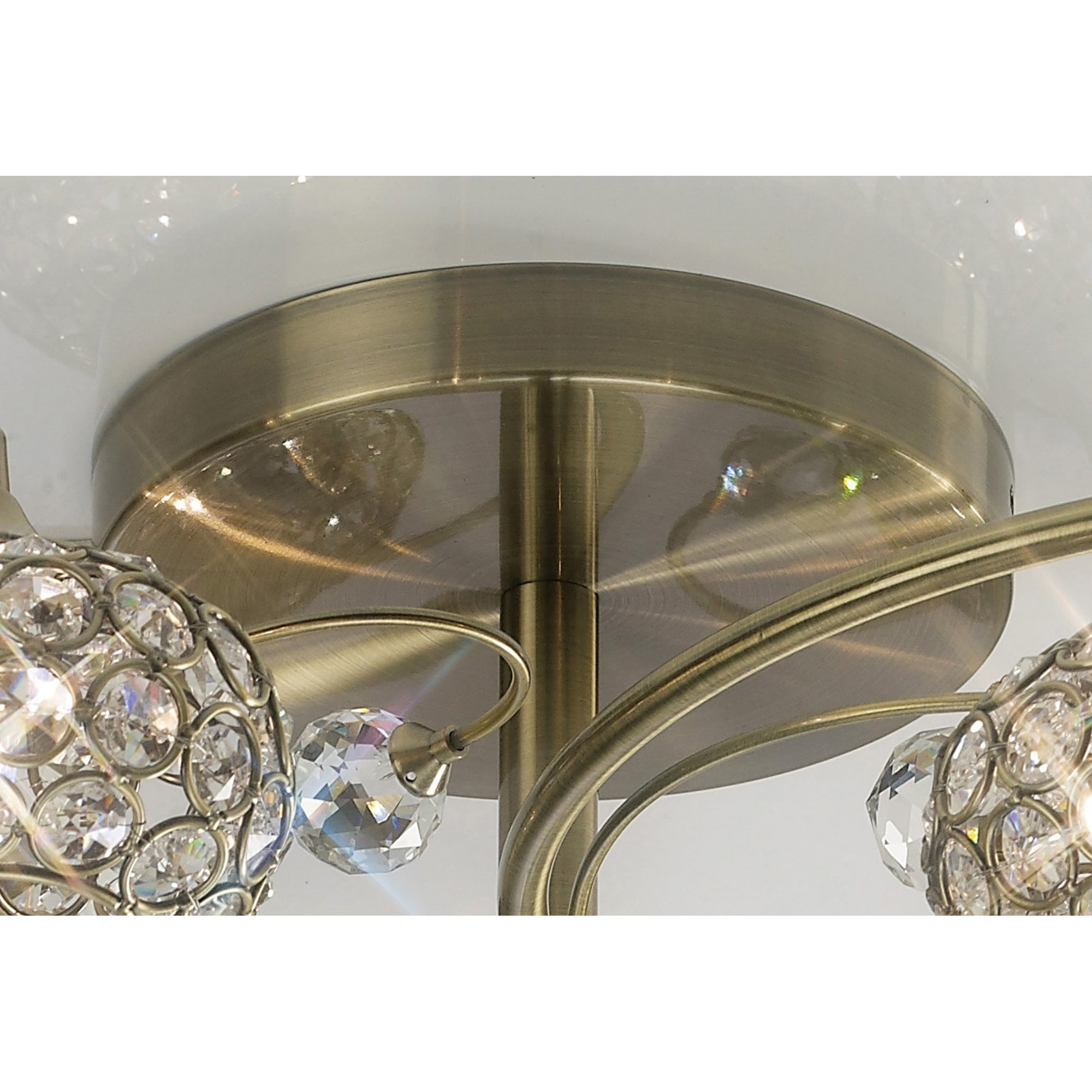 Diyas IL30948 Cara Semi Ceiling 8 Light Antique Brass/Crystal