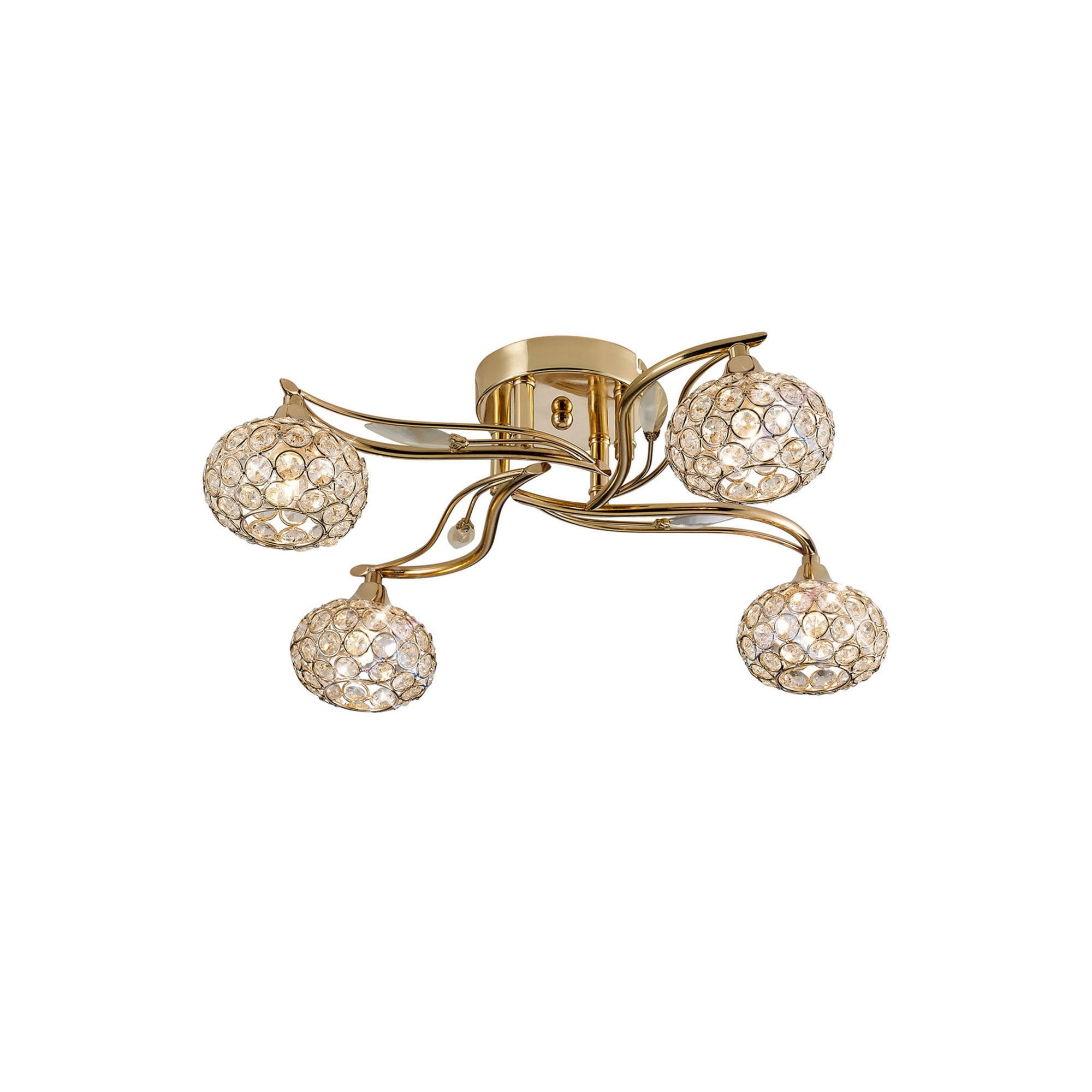 Diyas IL30964 Leimo Ceiling 4 Light French Gold/Crystal