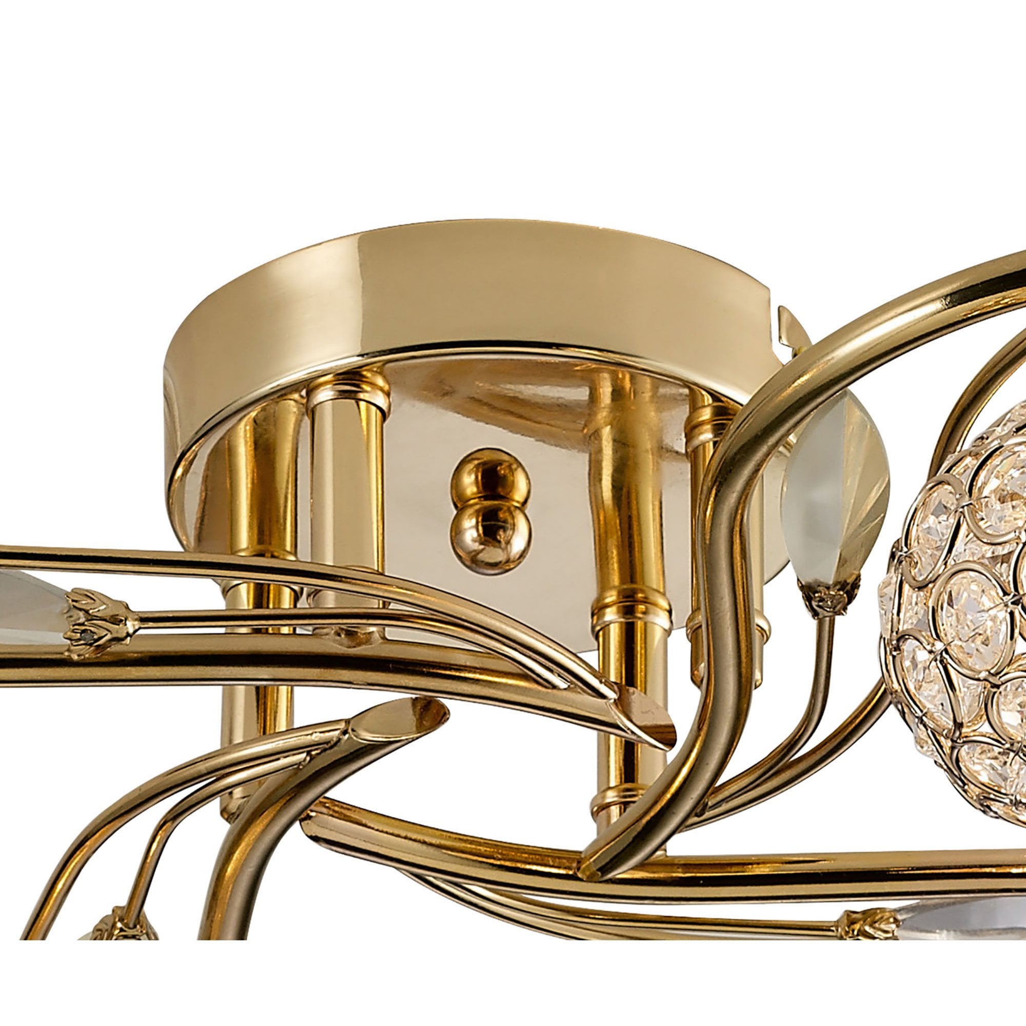 Diyas IL30964 Leimo Ceiling 4 Light French Gold/Crystal