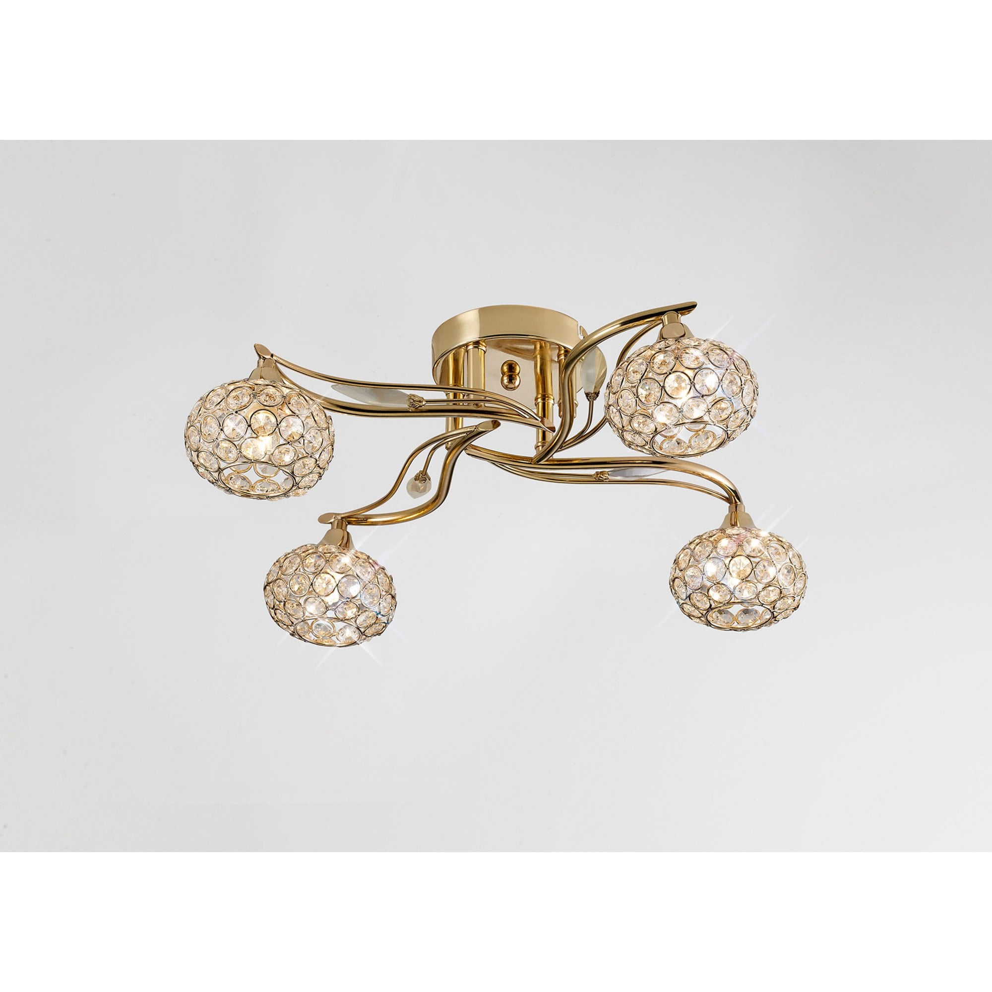 Diyas IL30964 Leimo Ceiling 4 Light French Gold/Crystal
