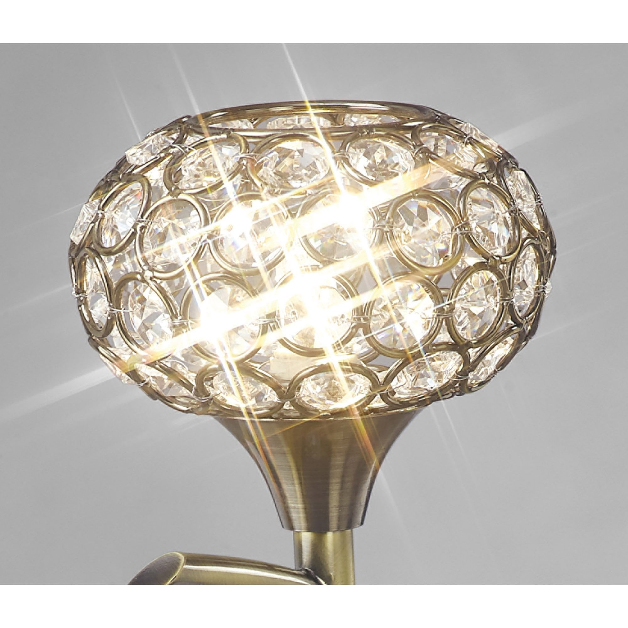 Diyas IL30949 Cara Table Lamp 1 Light Antique Brass/Crystal