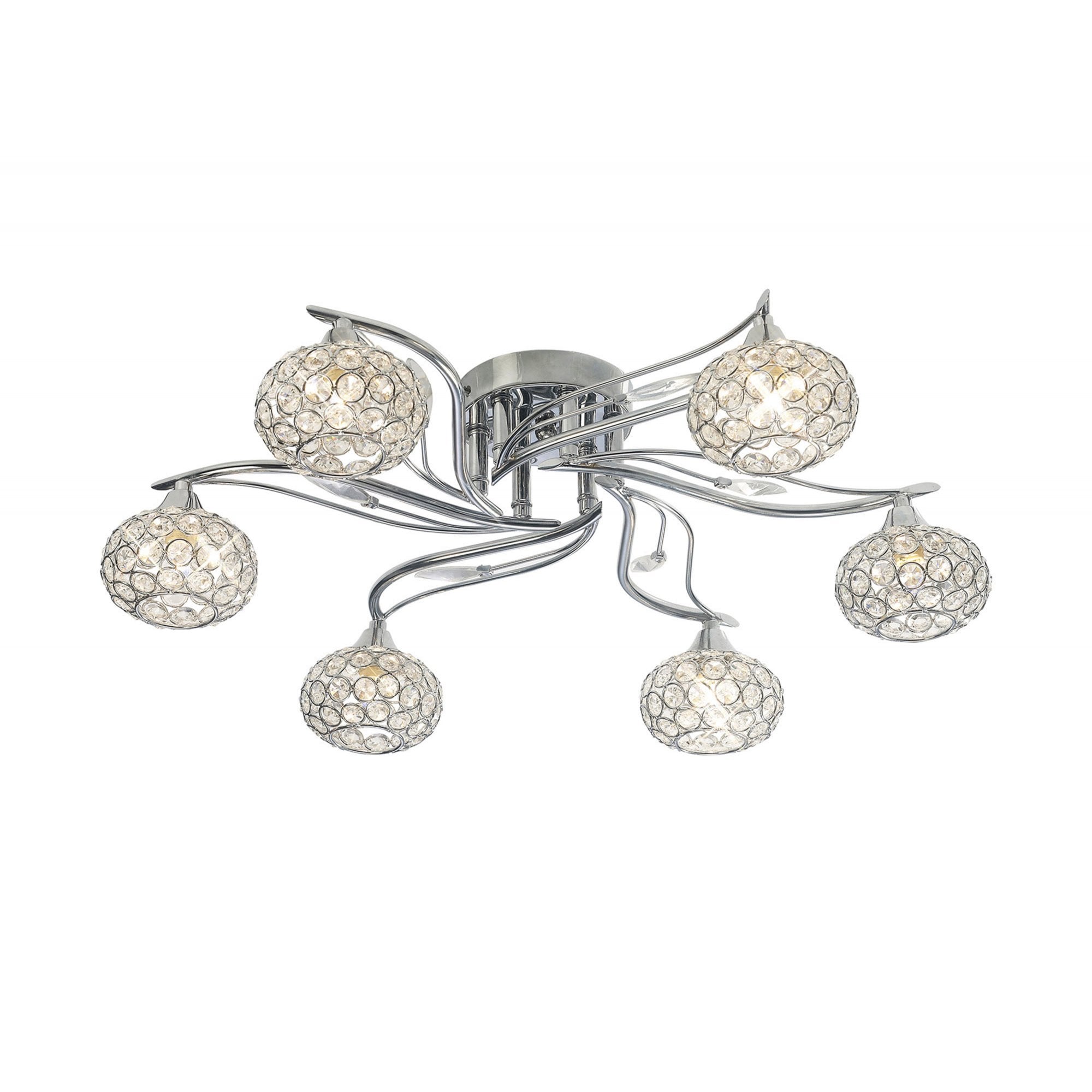 Diyas IL30956 Leimo Ceiling 6 Light Polished Chrome/Crystal