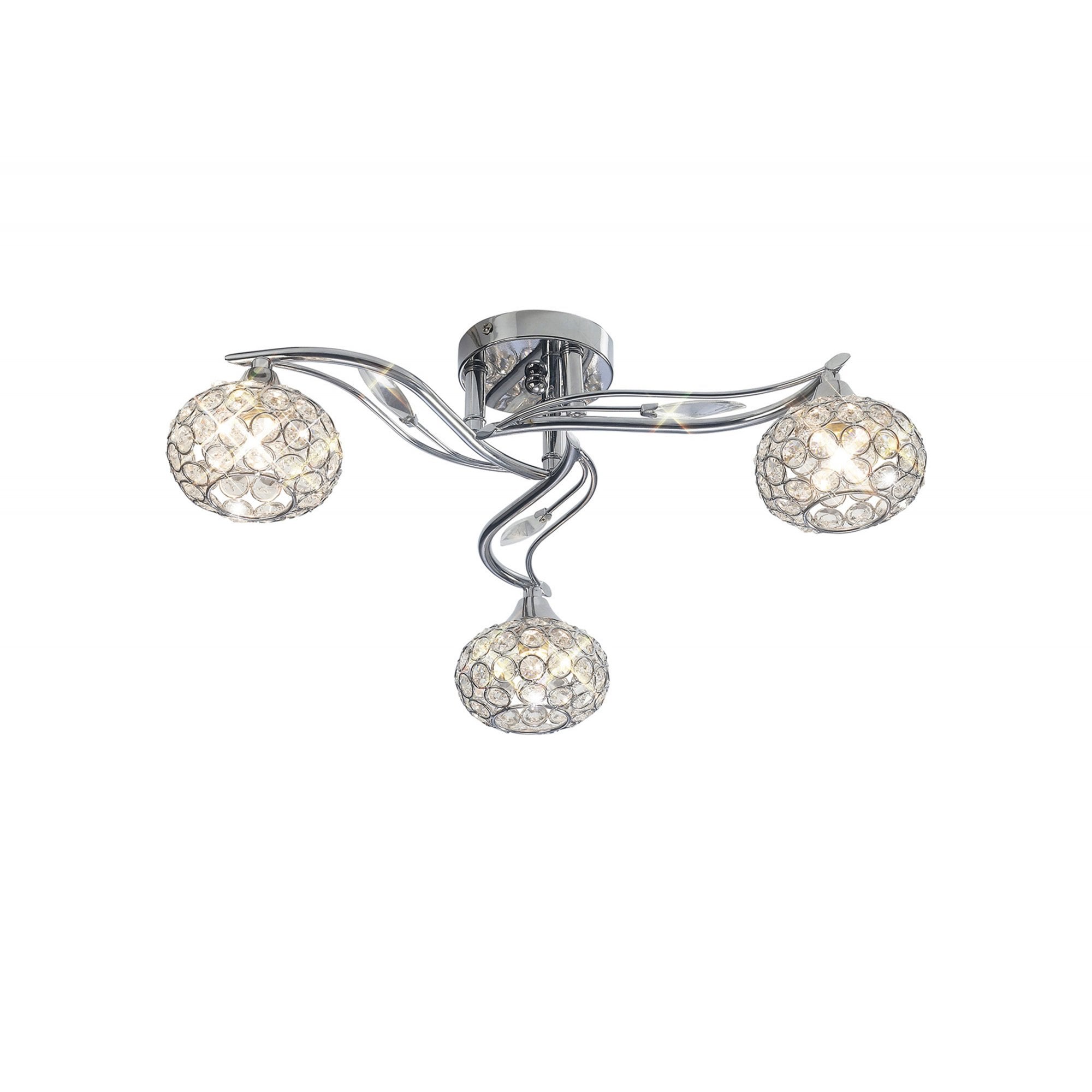 Diyas IL30953 Leimo Ceiling 3 Light Polished Chrome/Crystal