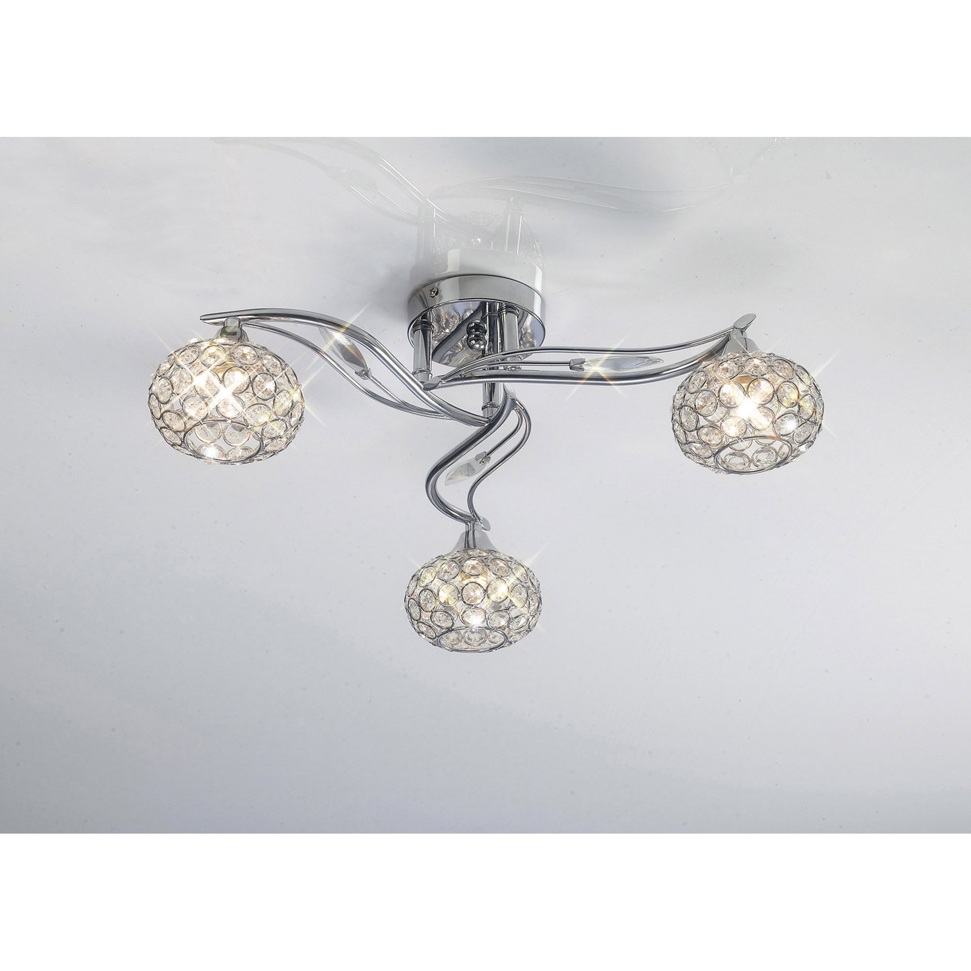 Diyas IL30953 Leimo Ceiling 3 Light Polished Chrome/Crystal