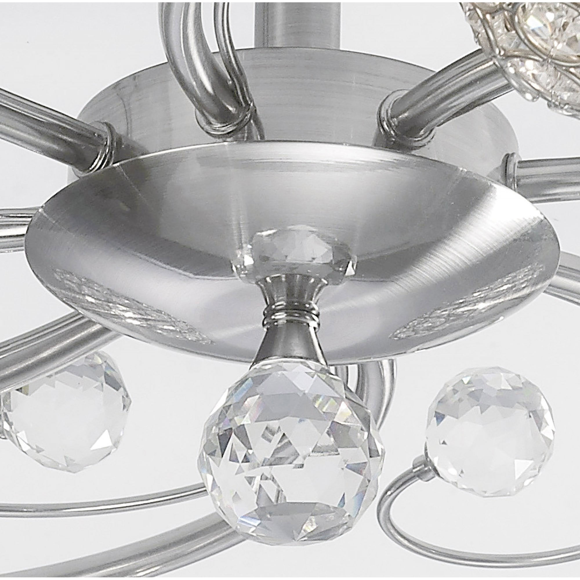 Diyas IL30938 Cara Semi Ceiling 8 Light Satin Nickel/Crystal
