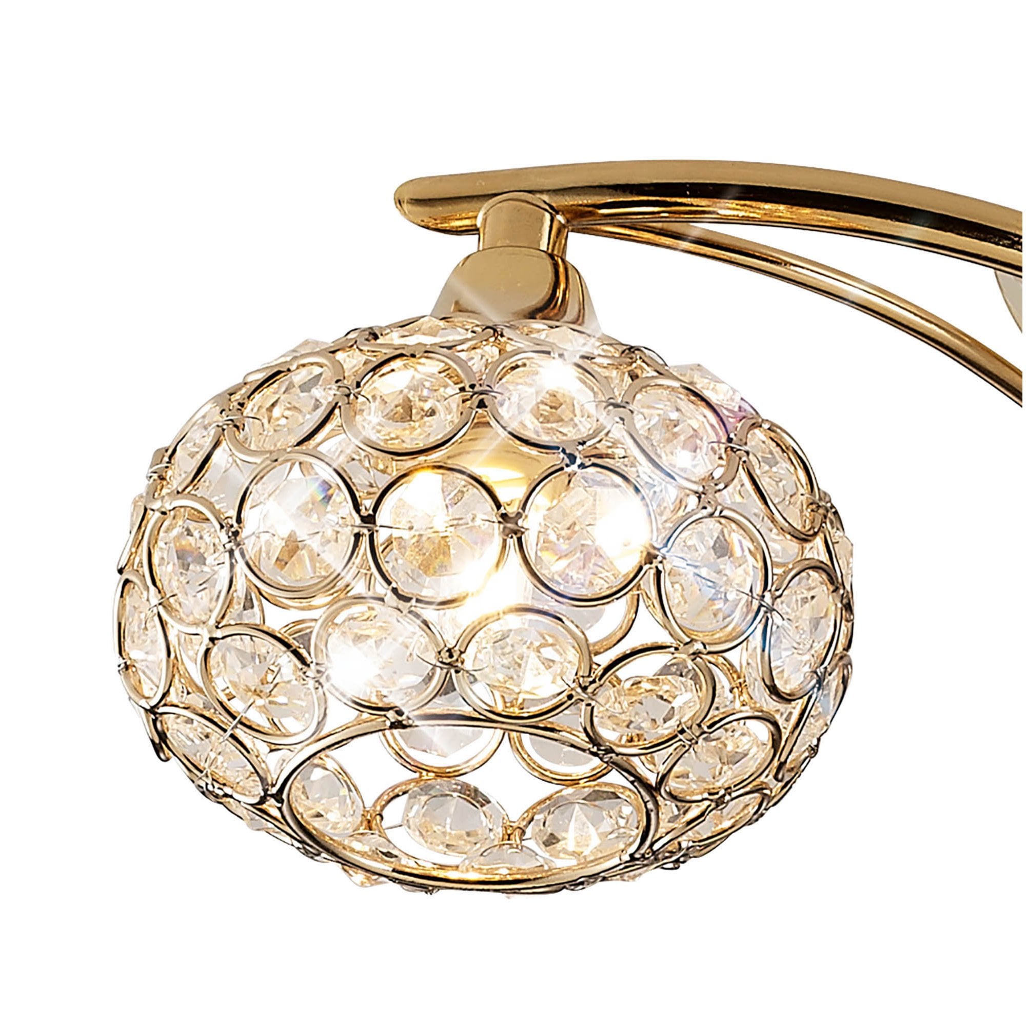 Diyas IL30963 Leimo Ceiling 3 Light French Gold/Crystal