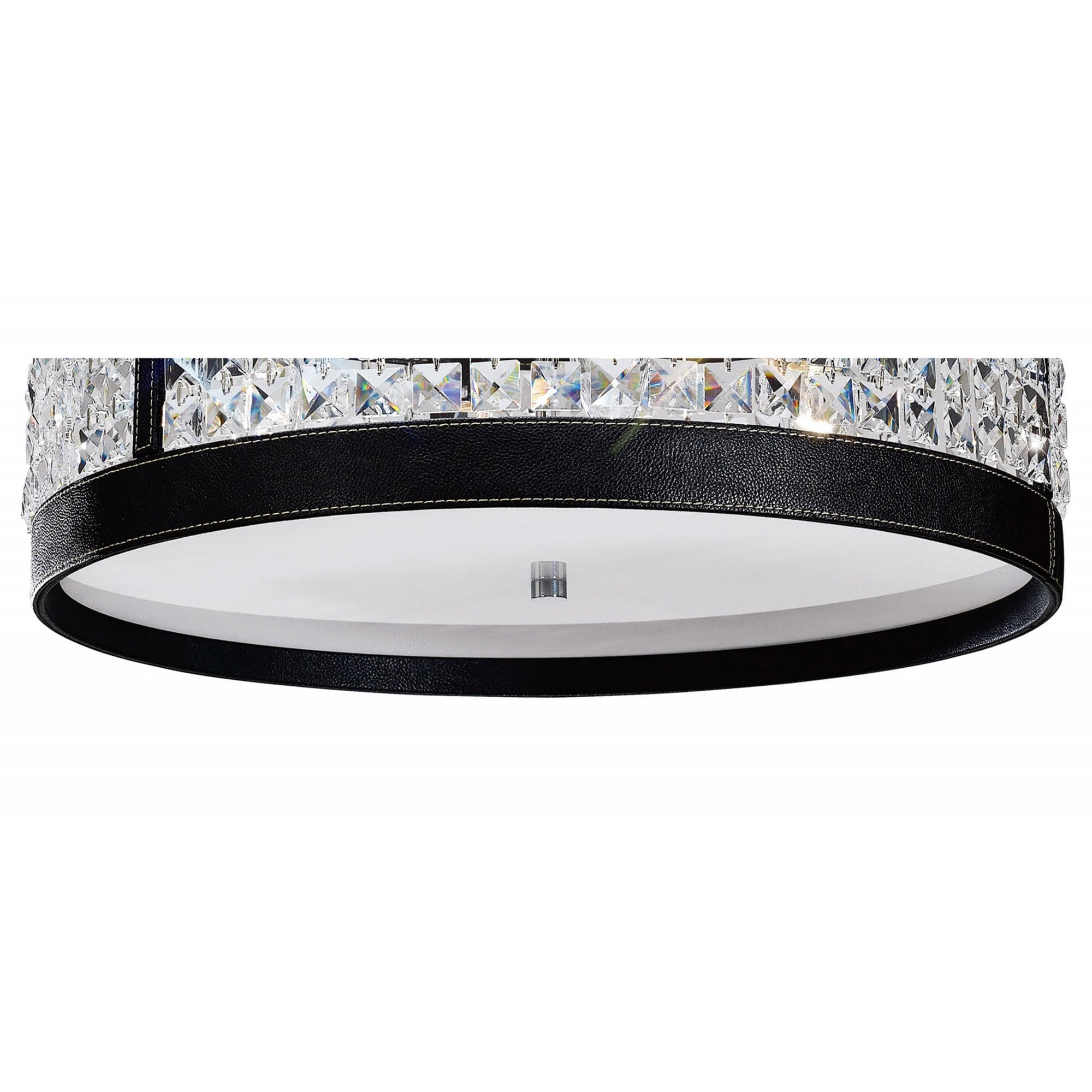 Diyas IL31031 Celsa Ceiling 4 Light Polished Chrome/Black Faux Leather/Crystal