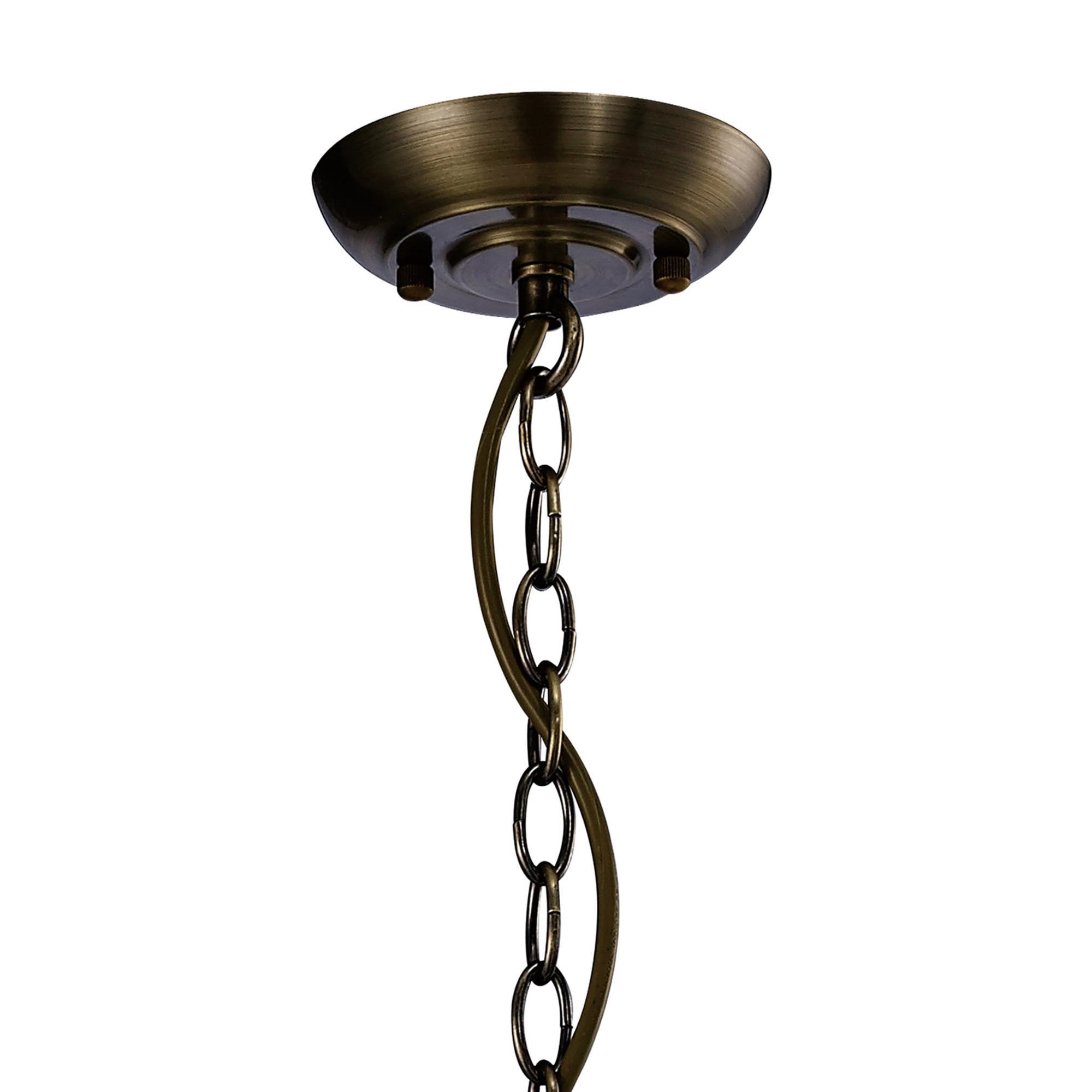 Diyas IL31075 Aubrey Pendant 1 Light Antique Brass/Glass