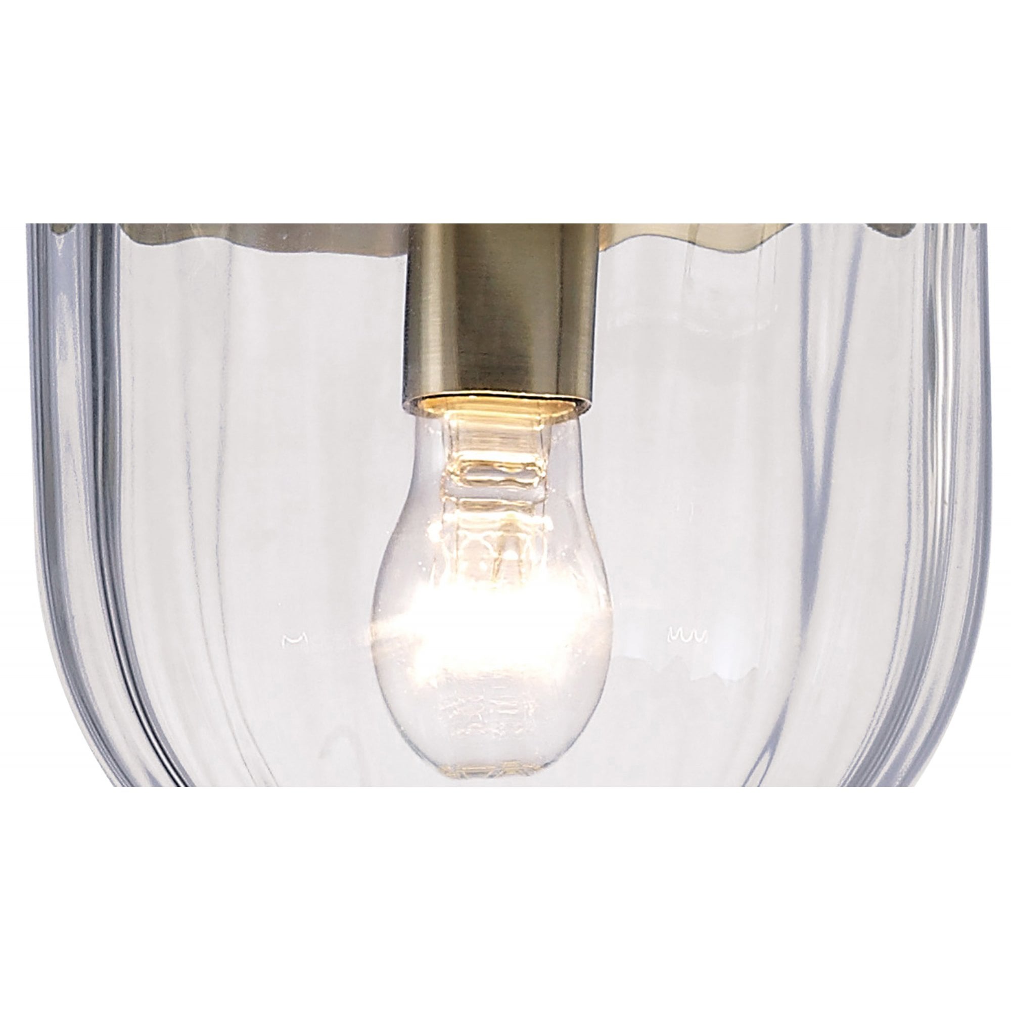 Diyas IL31075 Aubrey Pendant 1 Light Antique Brass/Glass
