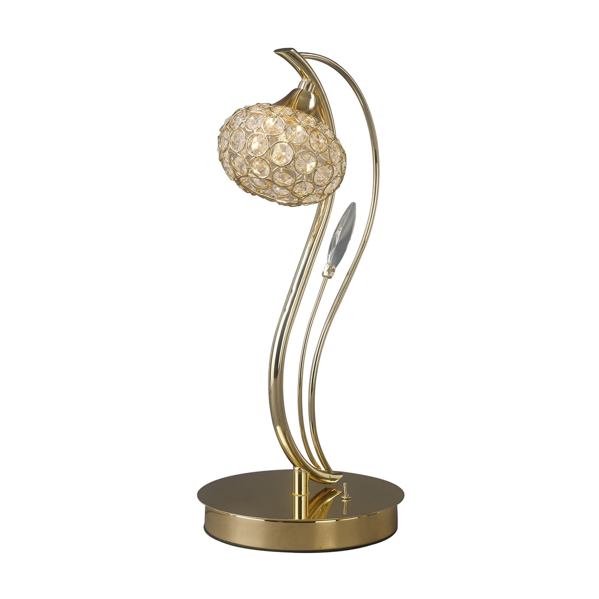 Diyas IL30969 Leimo Table Lamp 1 Light French Gold/Crystal