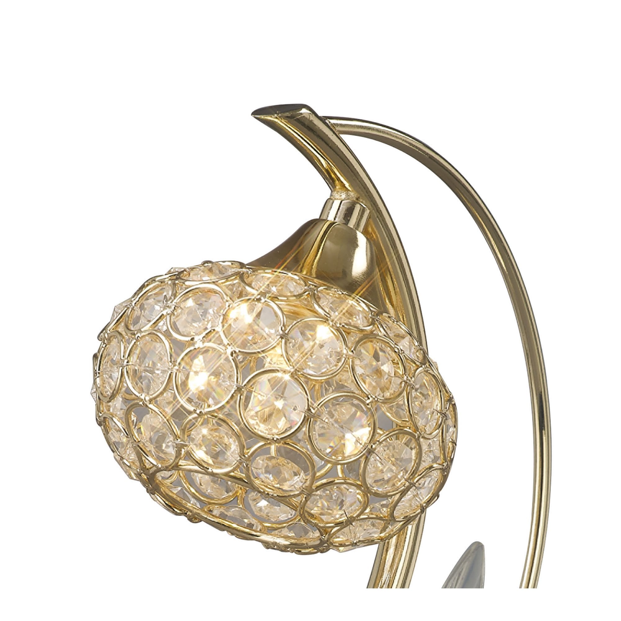 Diyas IL30969 Leimo Table Lamp 1 Light French Gold/Crystal