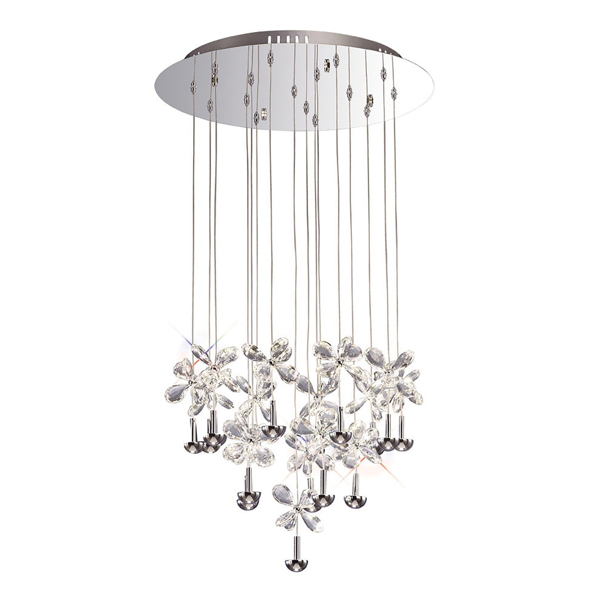Diyas IL31146 Aviva Pendant Round 16 Light 4000K LED Polished Chrome/Crystal