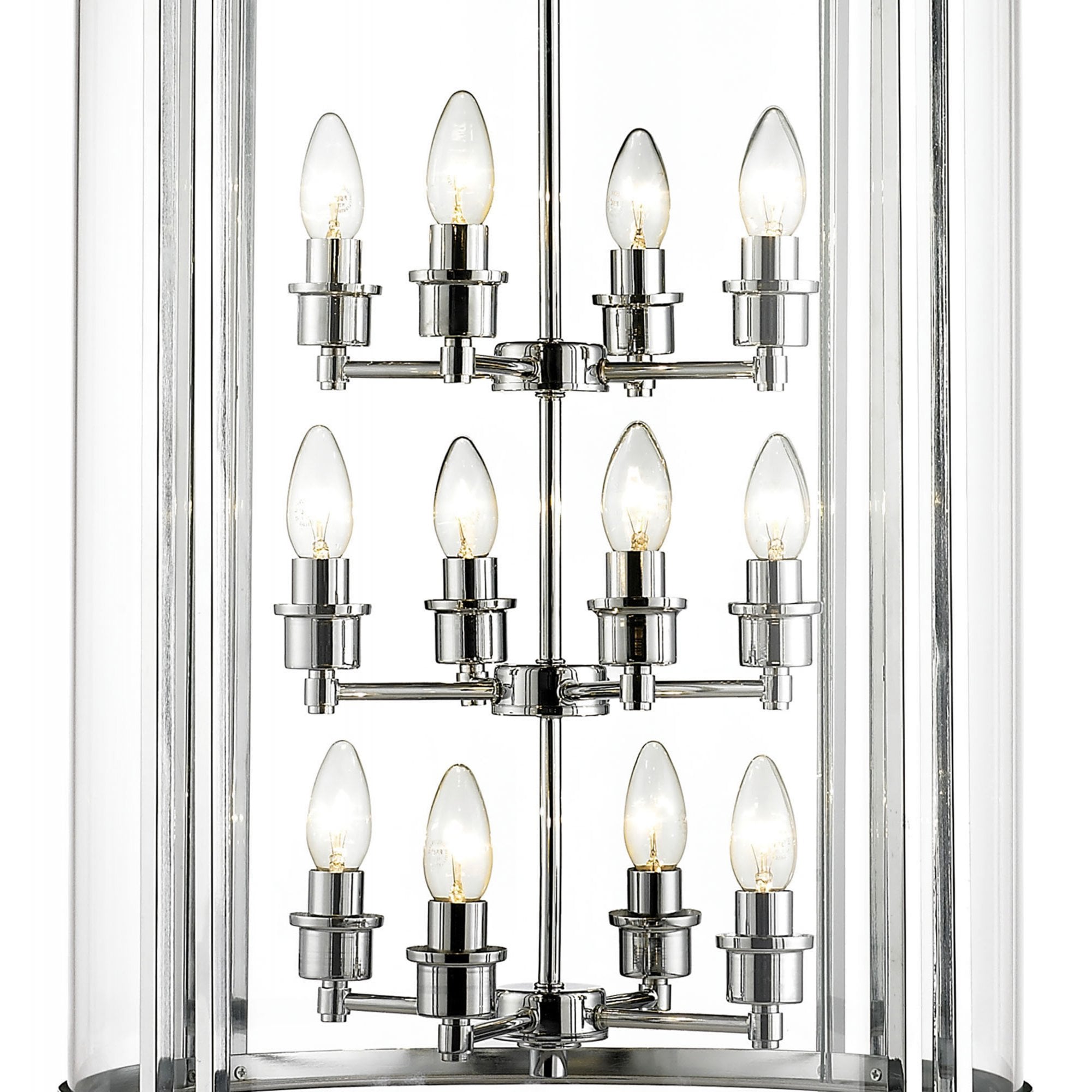 Diyas IL31085 Eaton Pendant 12 Light Polished Chrome/Glass