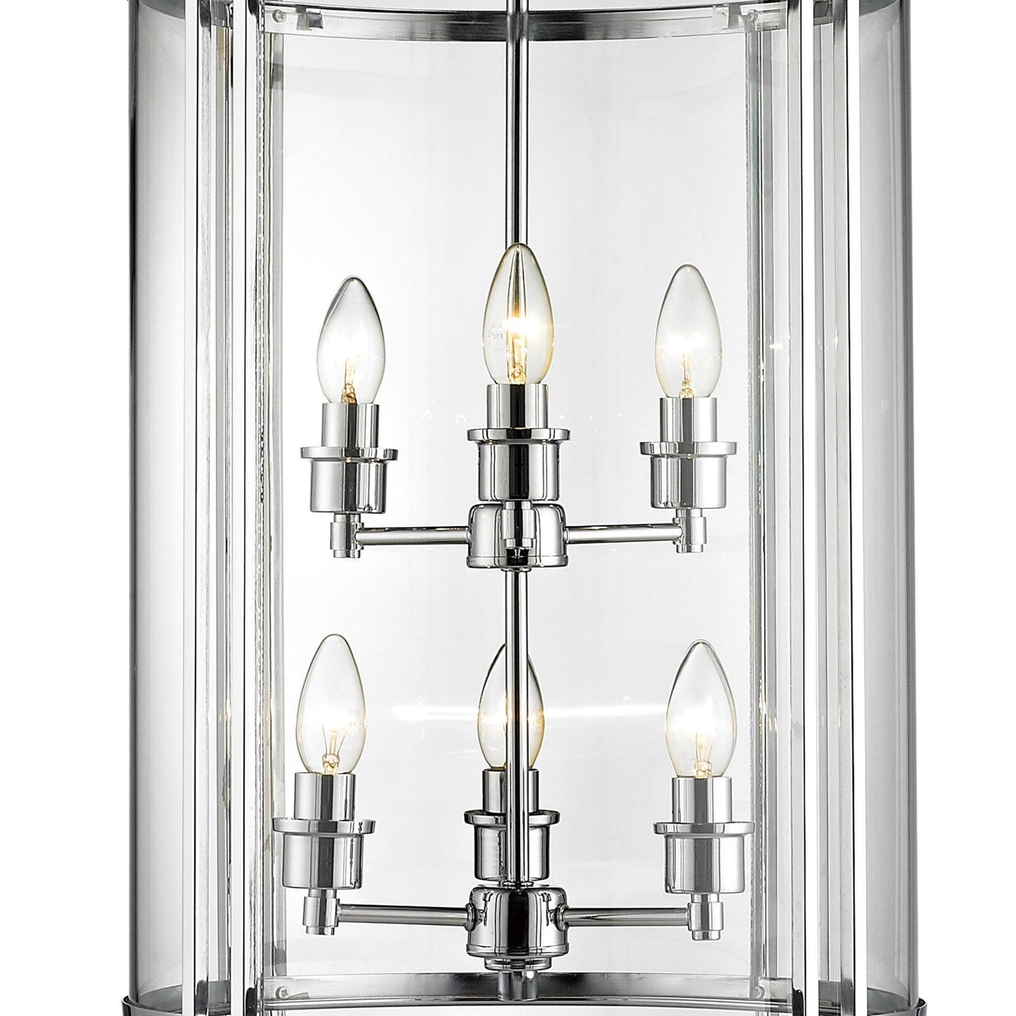 Diyas IL31084 Eaton Pendant 6 Light Polished Chrome/Glass