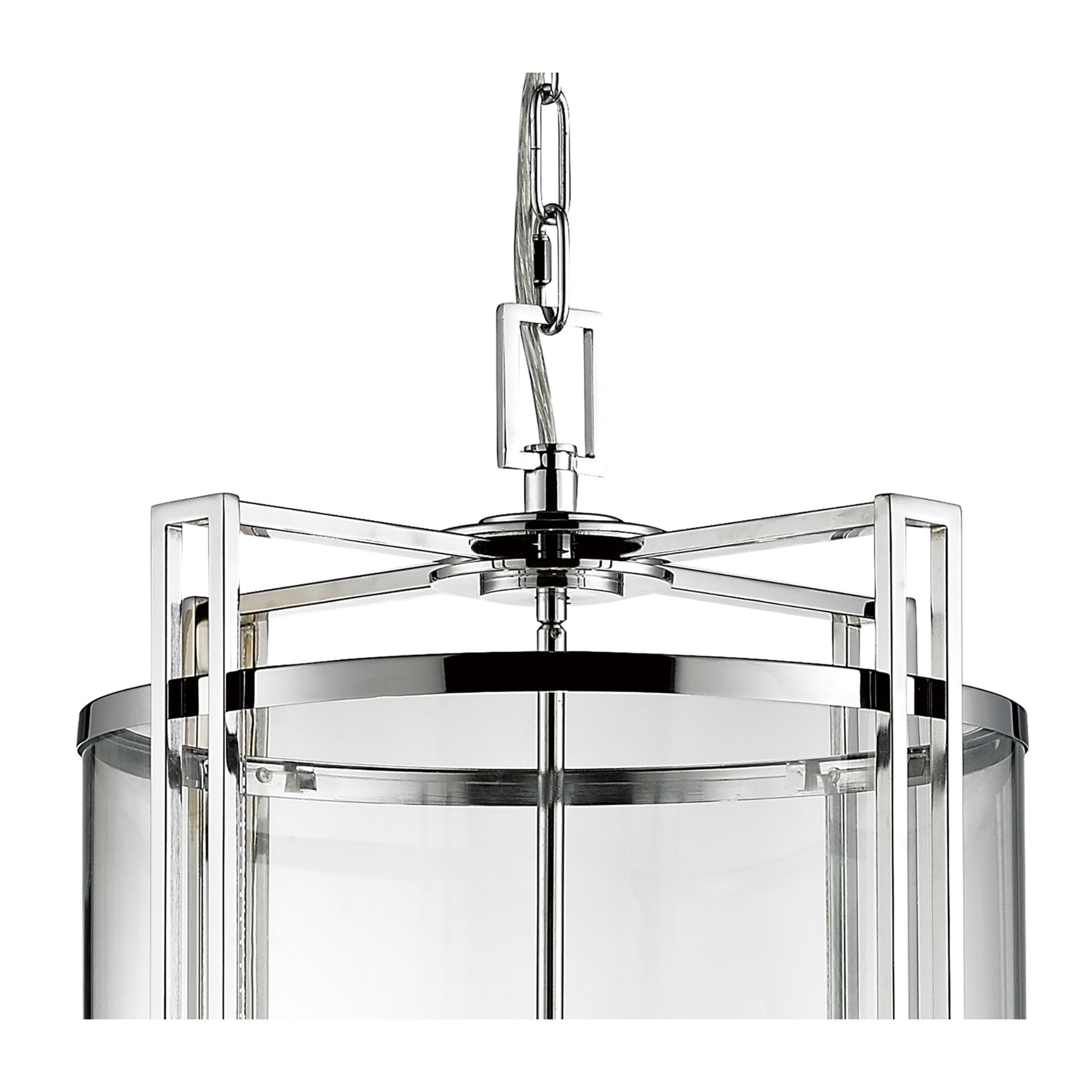 Diyas IL31084 Eaton Pendant 6 Light Polished Chrome/Glass