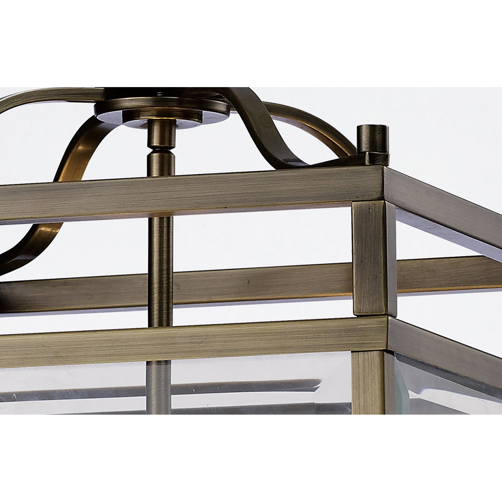 Diyas IL31113 Aston Pendant 4 Light Antique Brass/Glass