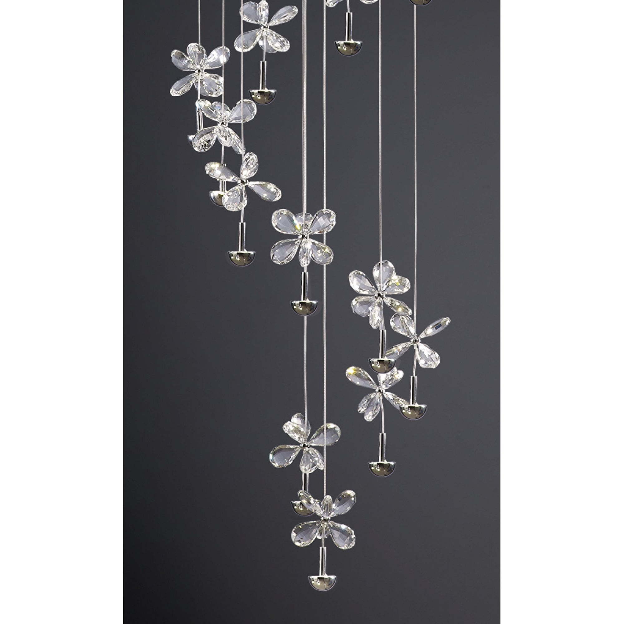 Diyas IL31144 Aviva Pendant 20 Light 4000K LED Polished Chrome/Crystal