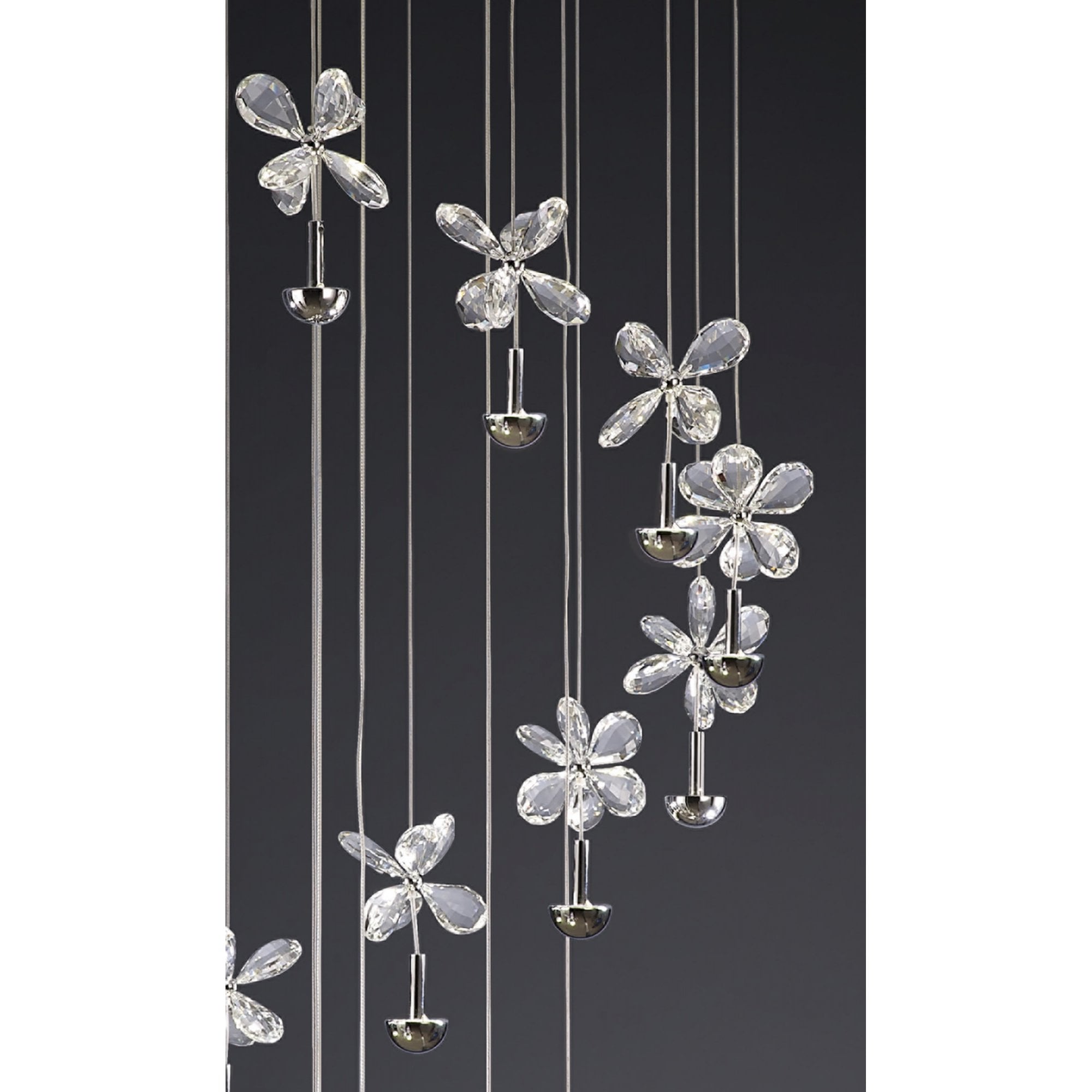 Diyas IL31144 Aviva Pendant 20 Light 4000K LED Polished Chrome/Crystal