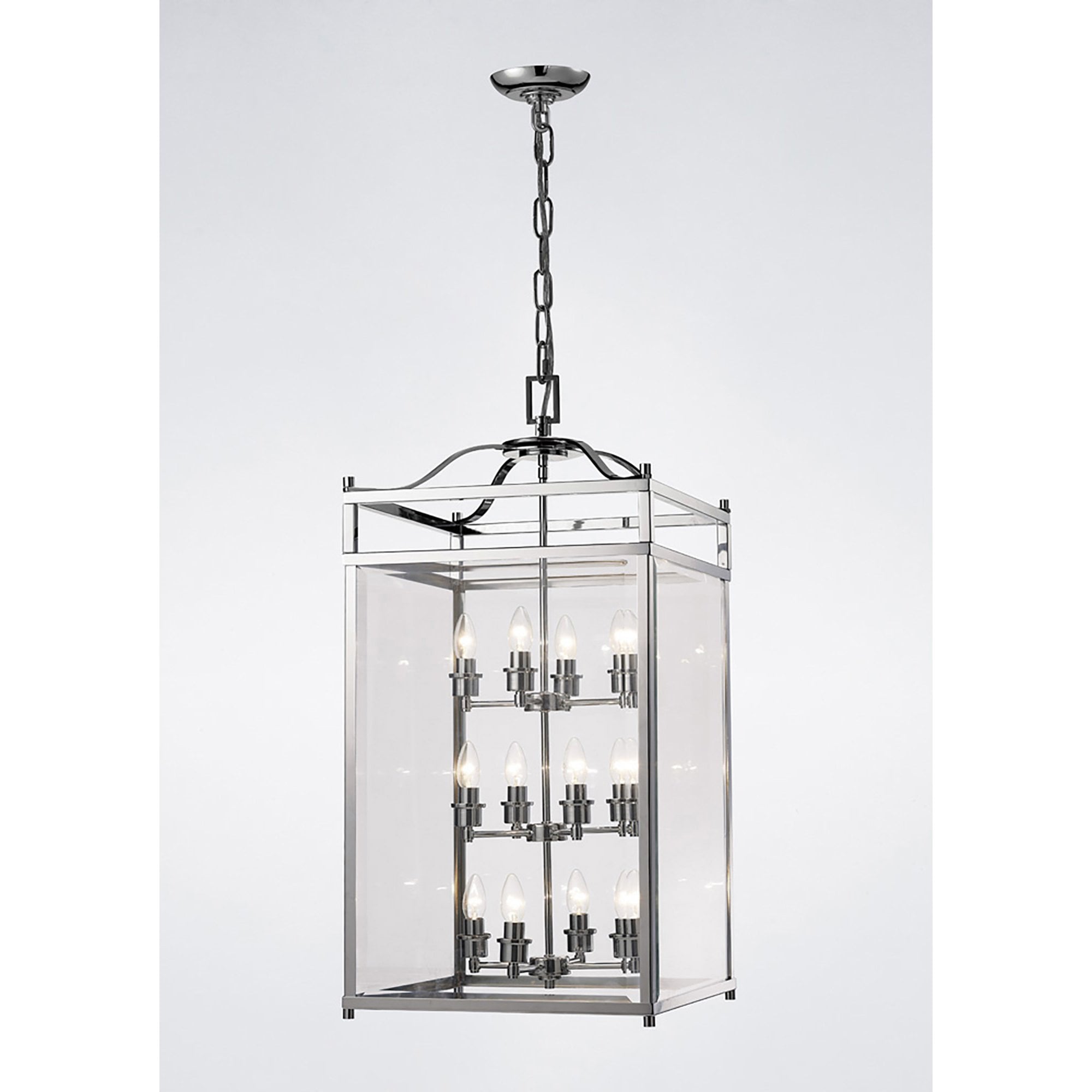 Diyas IL31105 Aston Pendant 12 Light Polished Chrome/Glass