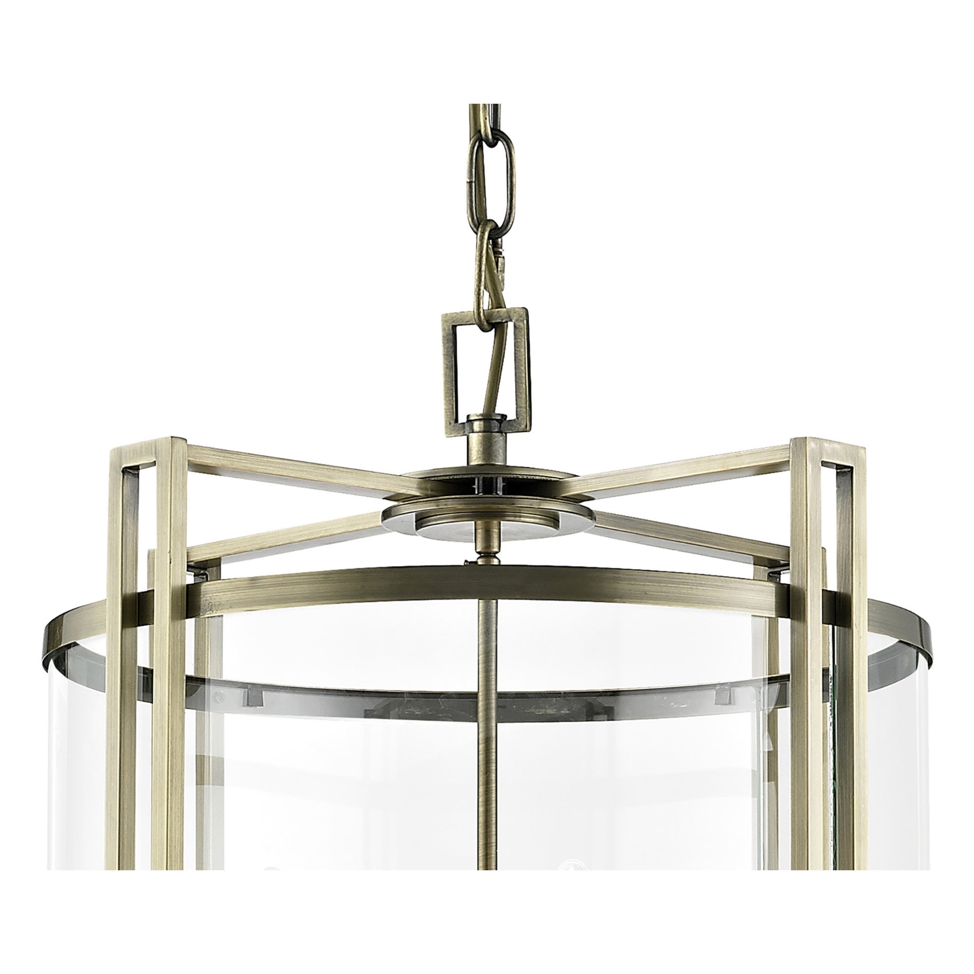 Diyas IL31095 Eaton Pendant 12 Light Antique Brass/Glass