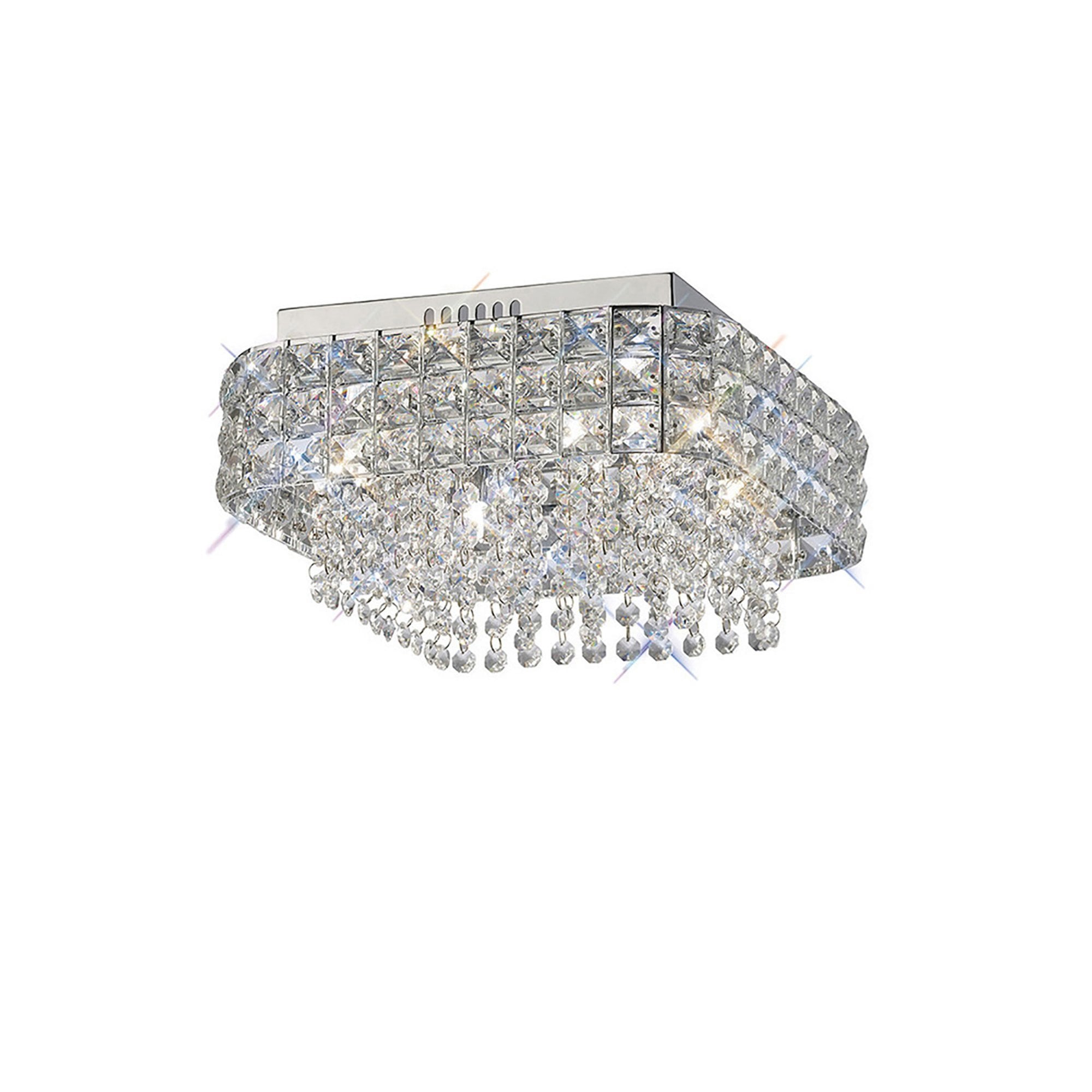 Diyas IL31152 Edison Ceiling Square 4 Light Polished Chrome/Crystal
