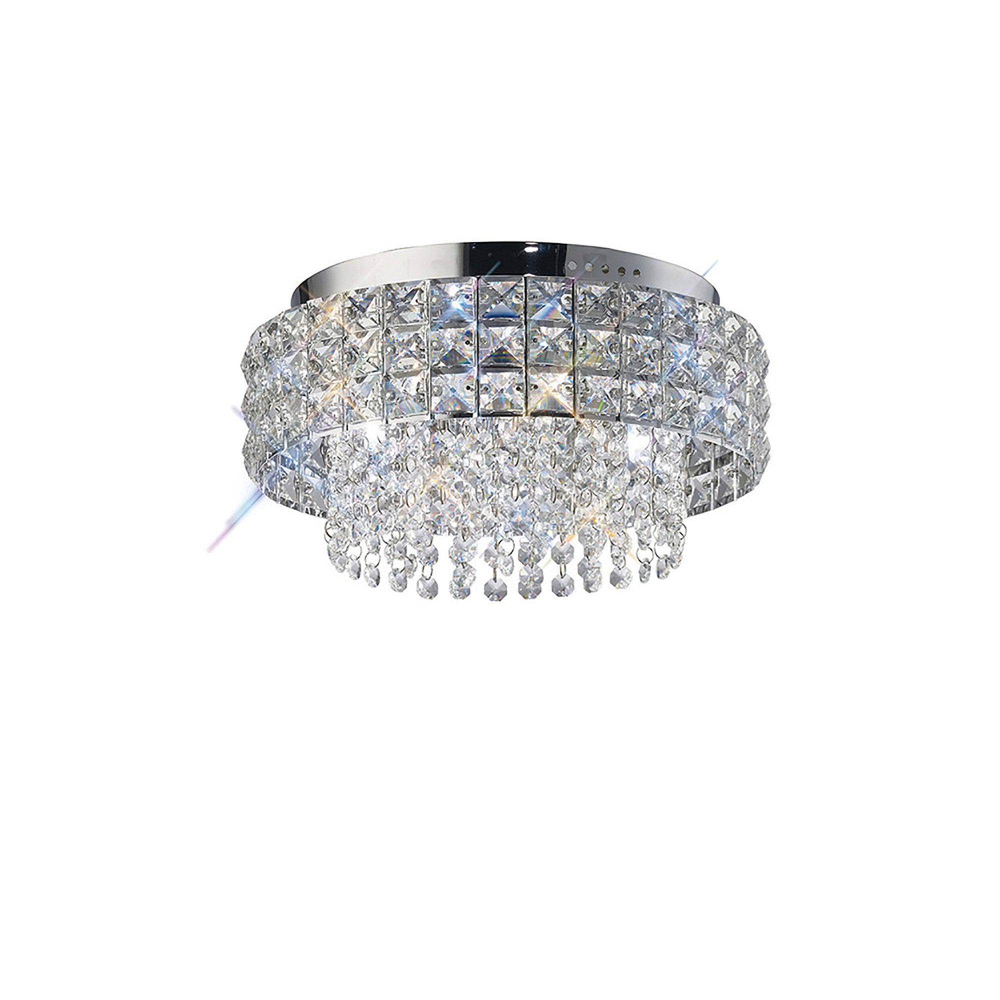 Diyas IL31150 Edison Ceiling Round 4 Light Polished Chrome/Crystal