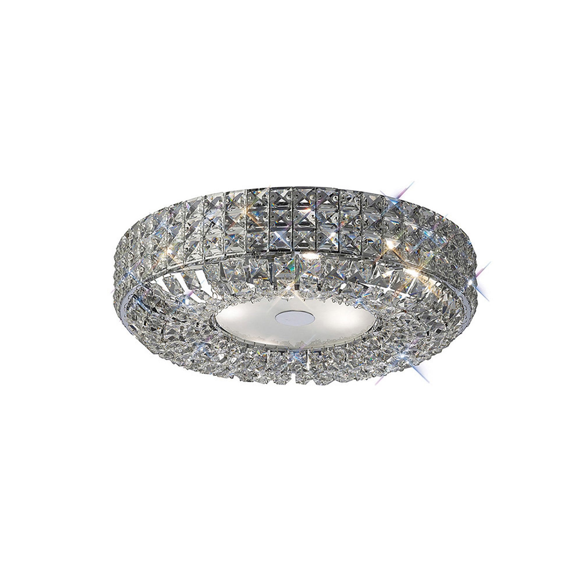 Diyas IL31201 Enya Flush Ceiling 6 Light Polished Chrome/Crystal