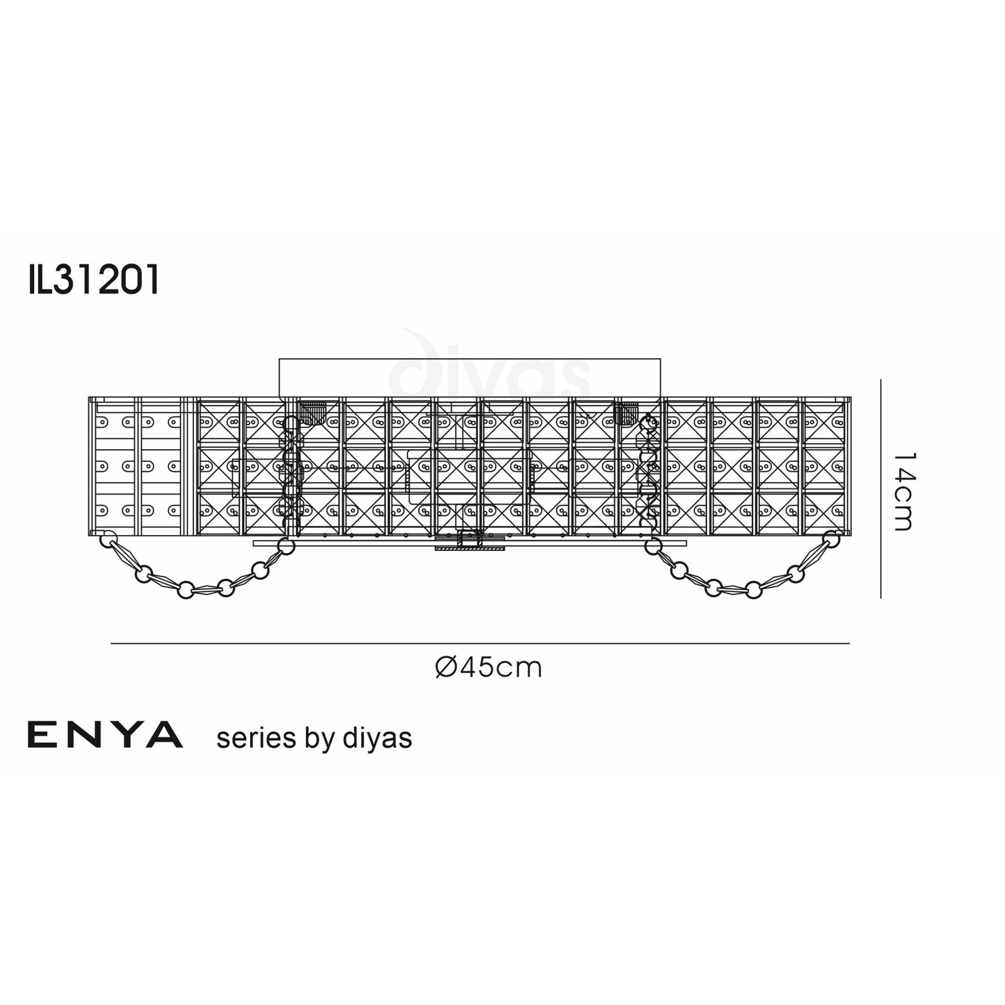 Diyas IL31201 Enya Flush Ceiling 6 Light Polished Chrome/Crystal