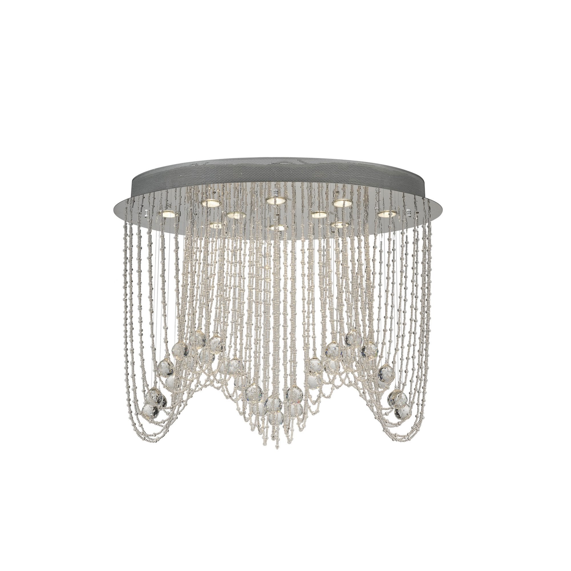 Diyas IL31392 Camilla Ceiling Oval 10 Light Polished Chrome/Crystal