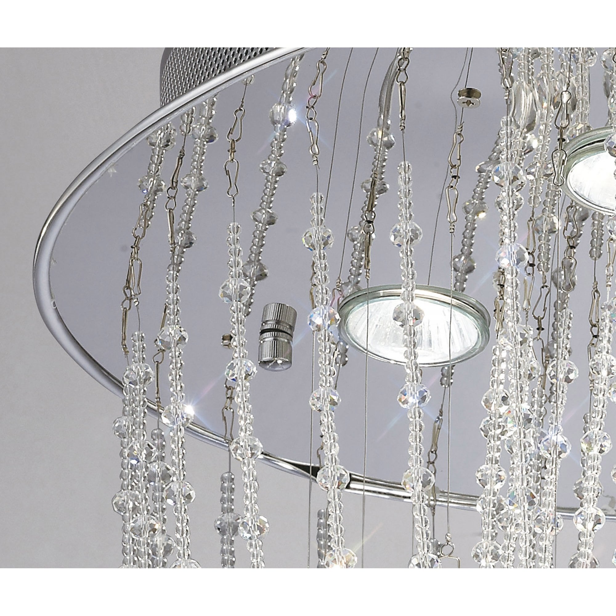Diyas IL31391 Camilla Ceiling Oval 7 Light Polished Chrome/Crystal