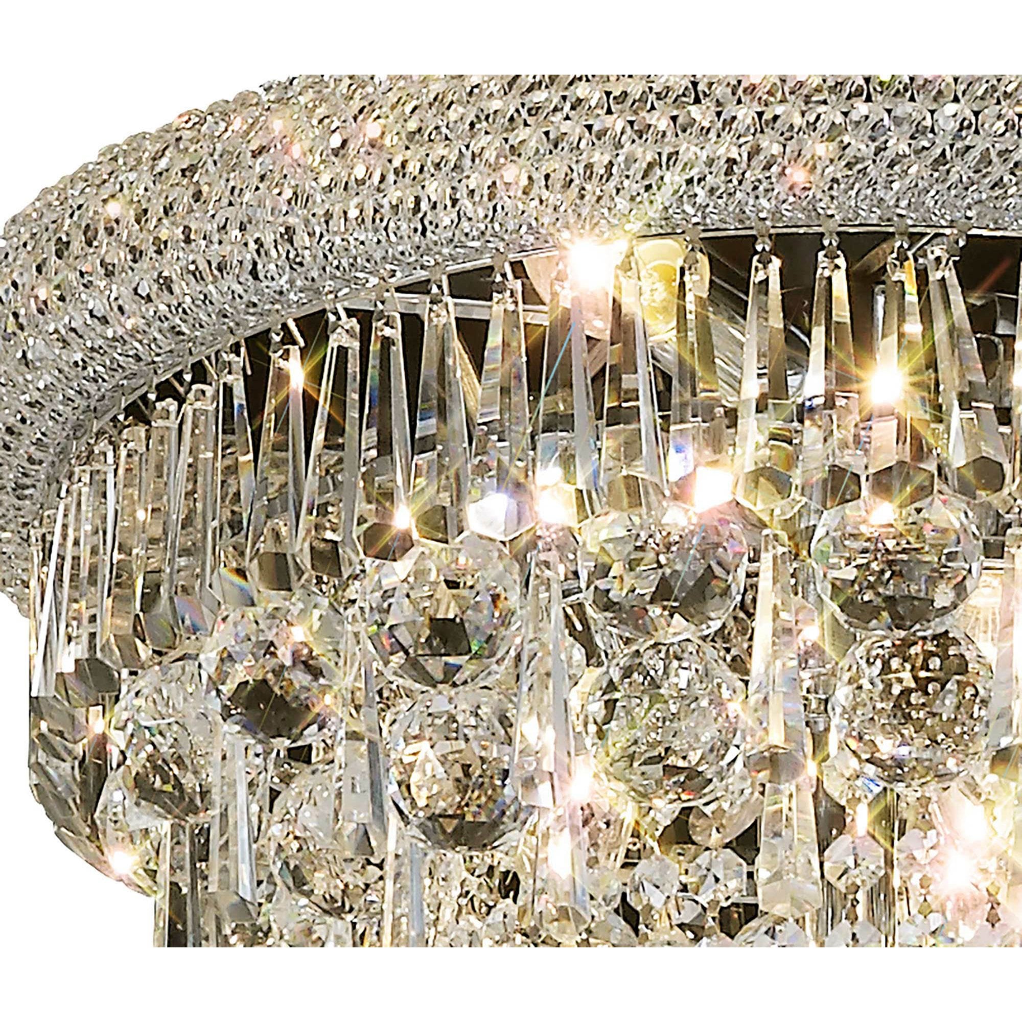 Diyas Alexandra 3 Tier 37 Light Pendant - Polished Chrome & Crystal