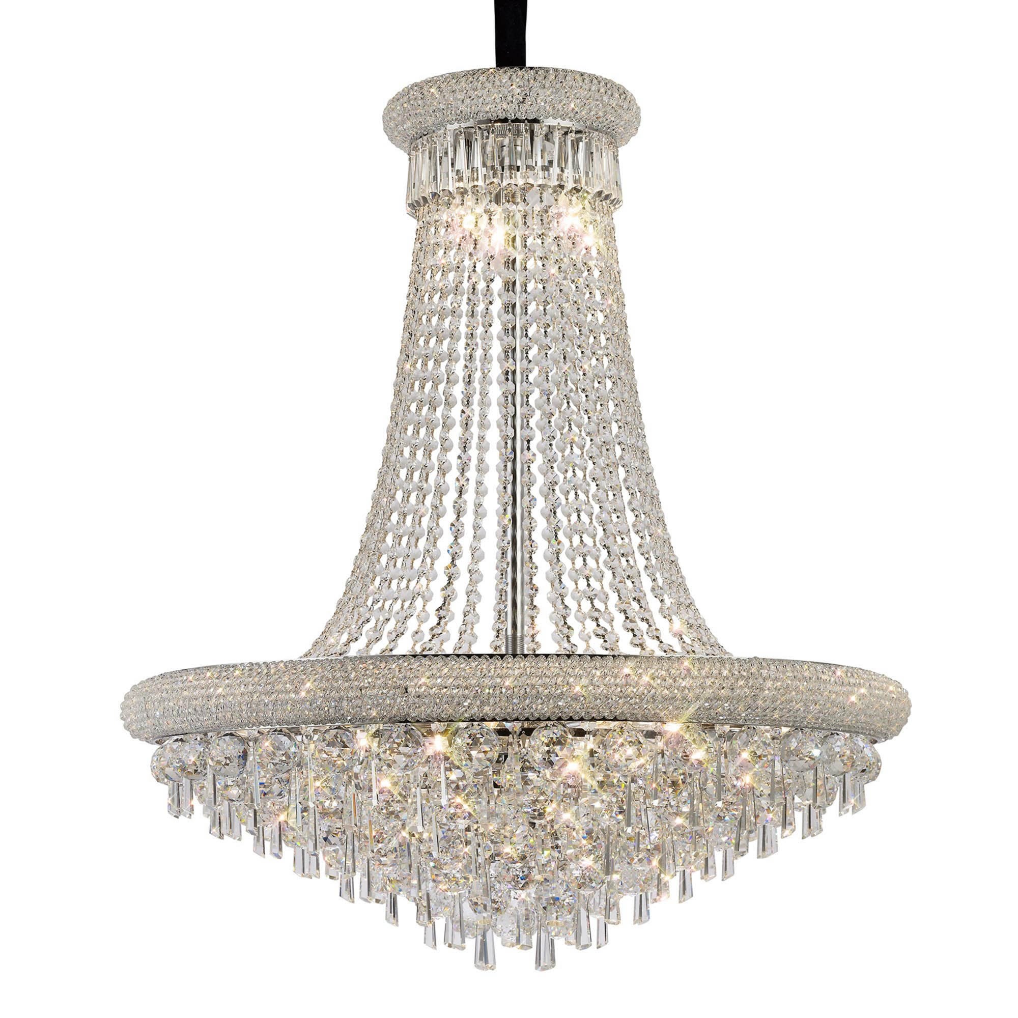 Diyas Alexandra 18 Light Pendant - Polished Chrome & Crystal