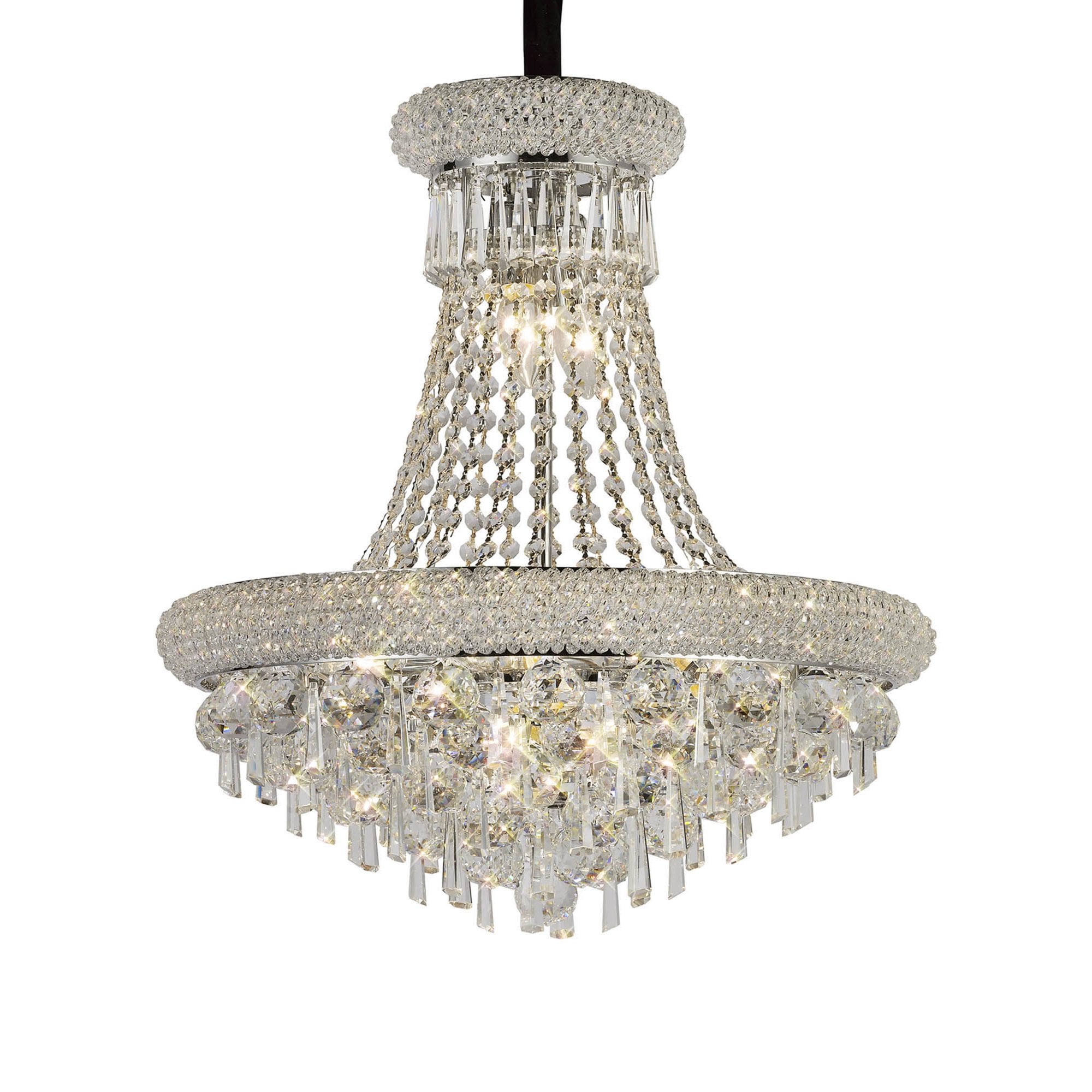 Diyas Alexandra 9 Light Pendant - Polished Chrome & Crystal