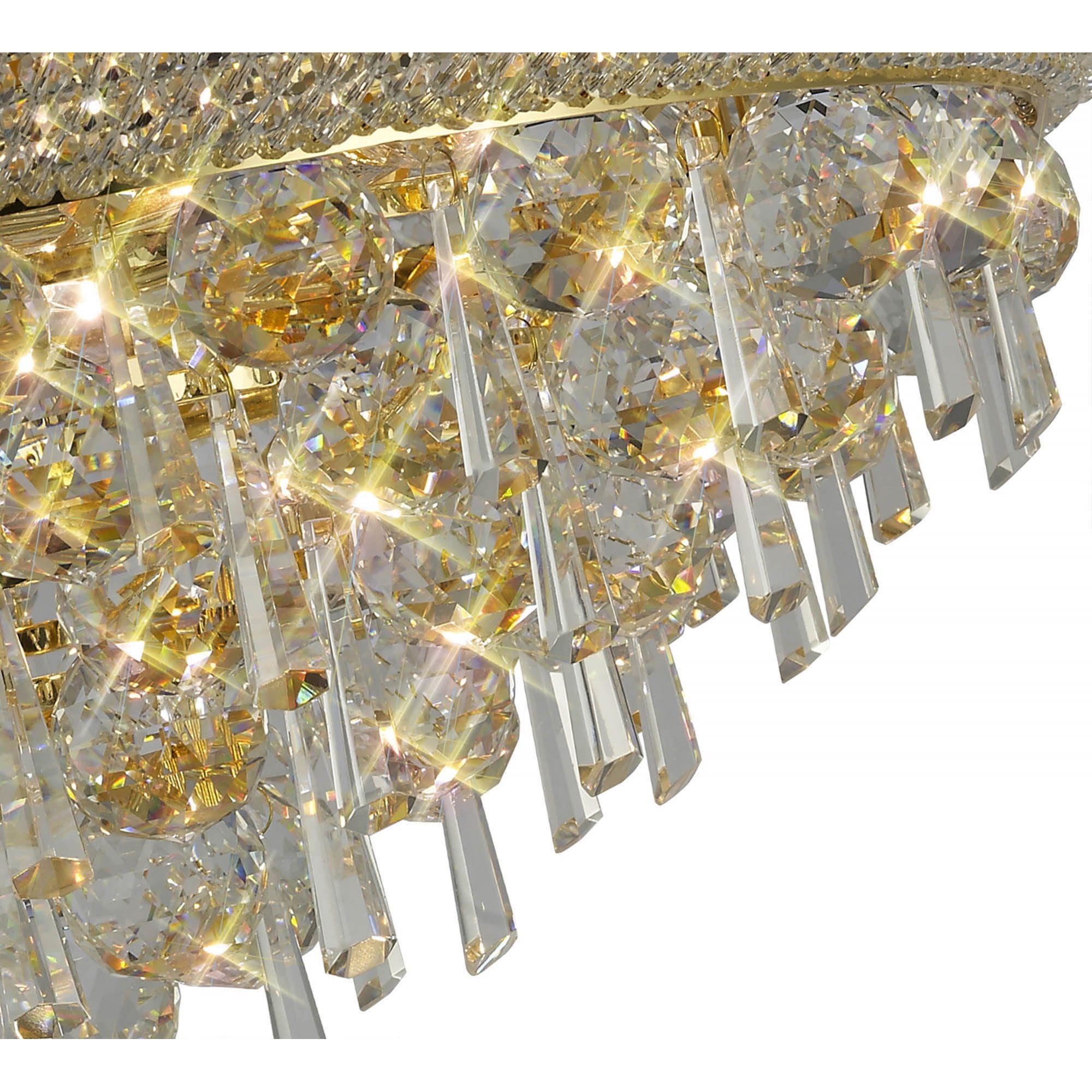Diyas Alexandra 7 Light Ceiling Light - French Gold & Crystal