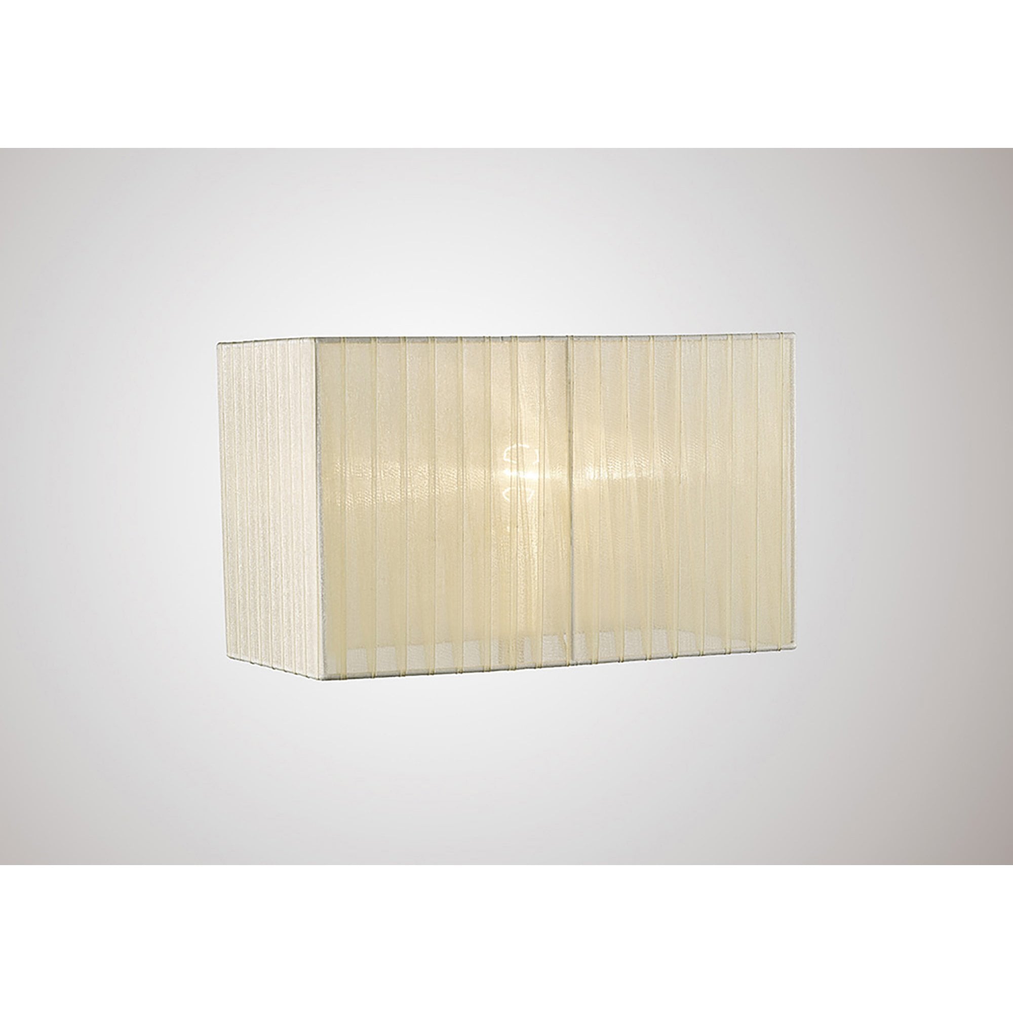 Diyas ILS31532 Florence Rectangle Organza Shade - 19cm, Cream, For Table Lamp - Shade Only