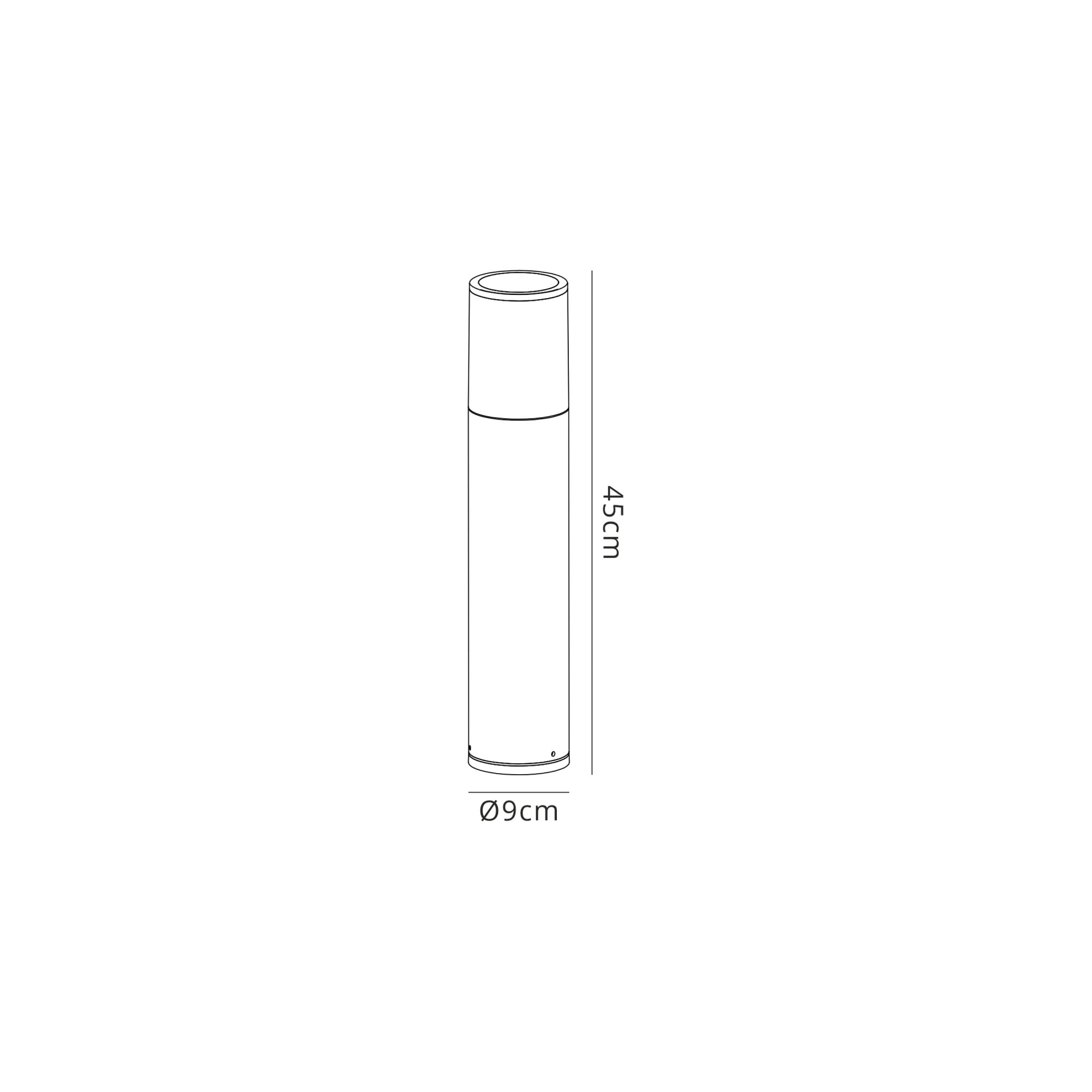 Fabula Harwater Single 45cm Post Lamp - Anthracite & Clear PC - IP54