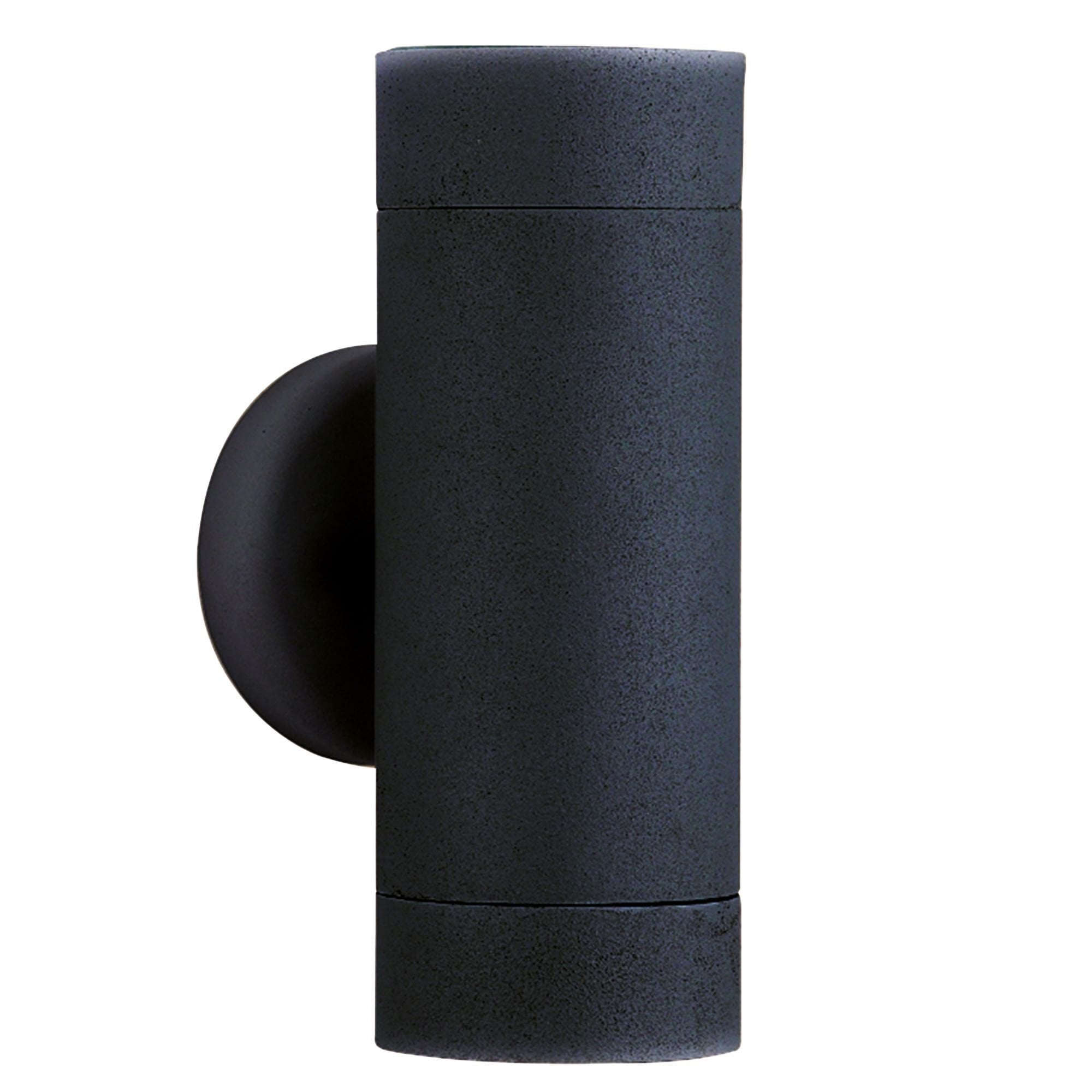 Searchlight Mela 2 Light Outdoor Wall Light - Silk Black & Glass