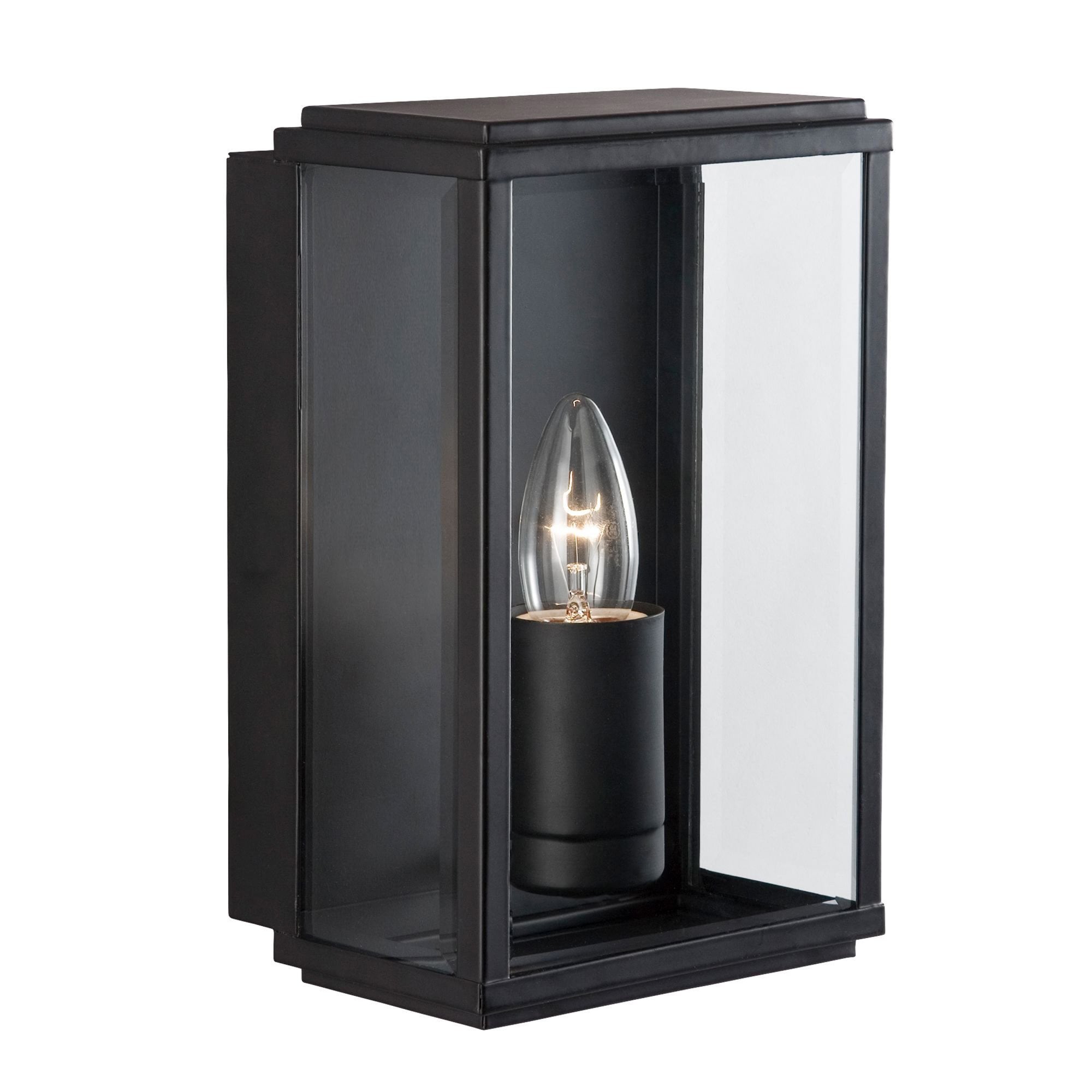 Searchlight Byron Outdoor Wall & Porch Light - Black & Glass