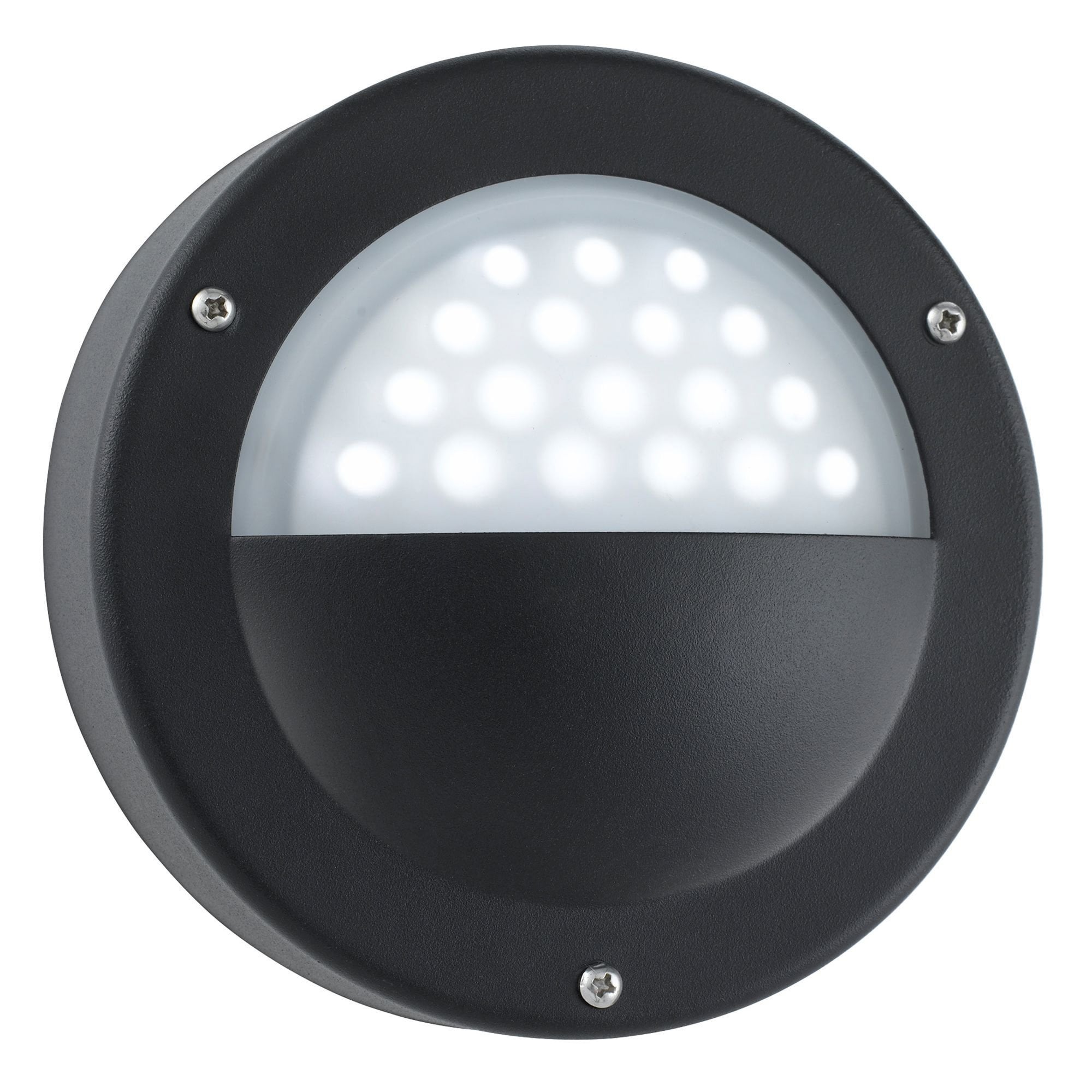 Searchlight Bamber LED Outdoor Flush - Black & Polycarbonate - IP44