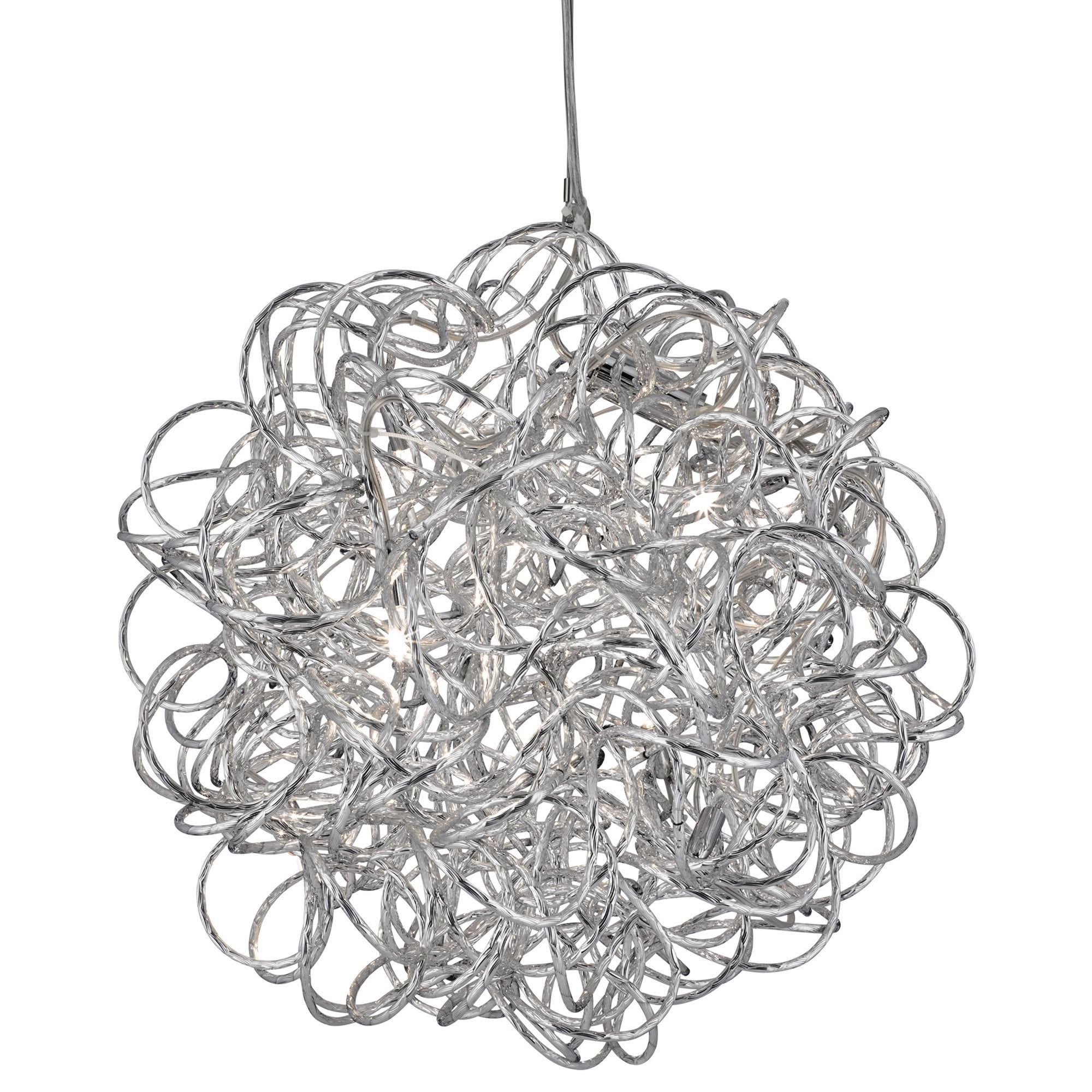 Searchlight Seaforth 6 Light LED Ceiling Pendant - Diamond Cut Aluminium