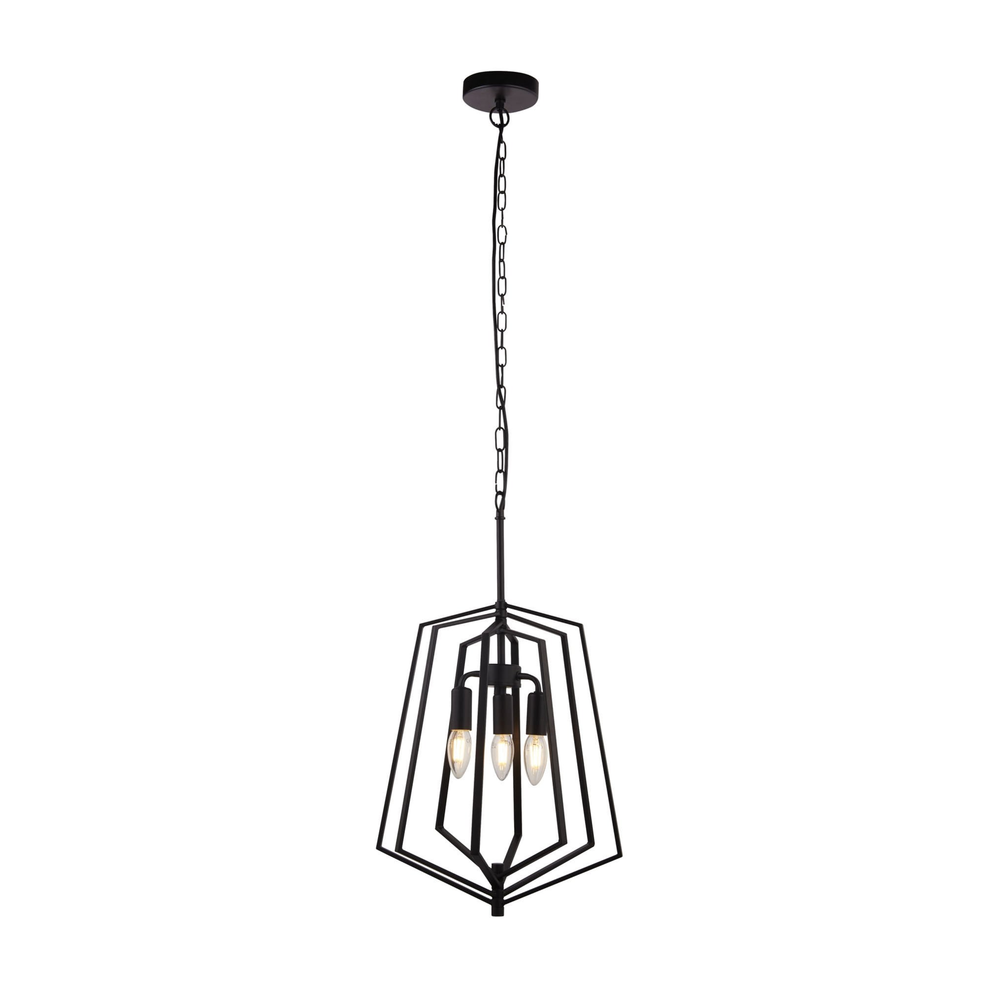 Searchlight Simpson 3 Light Ceiling Pendant - Matt Black