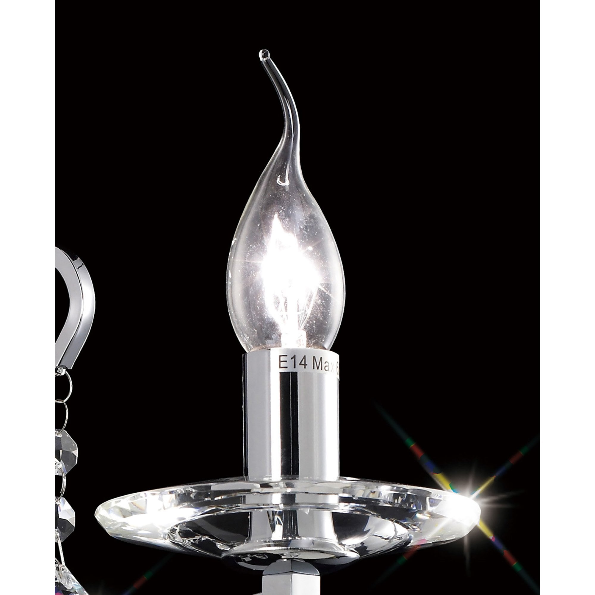Diyas IL30111 Bianco Wall Light Switched 1 Light Polished Chrome/Crystal