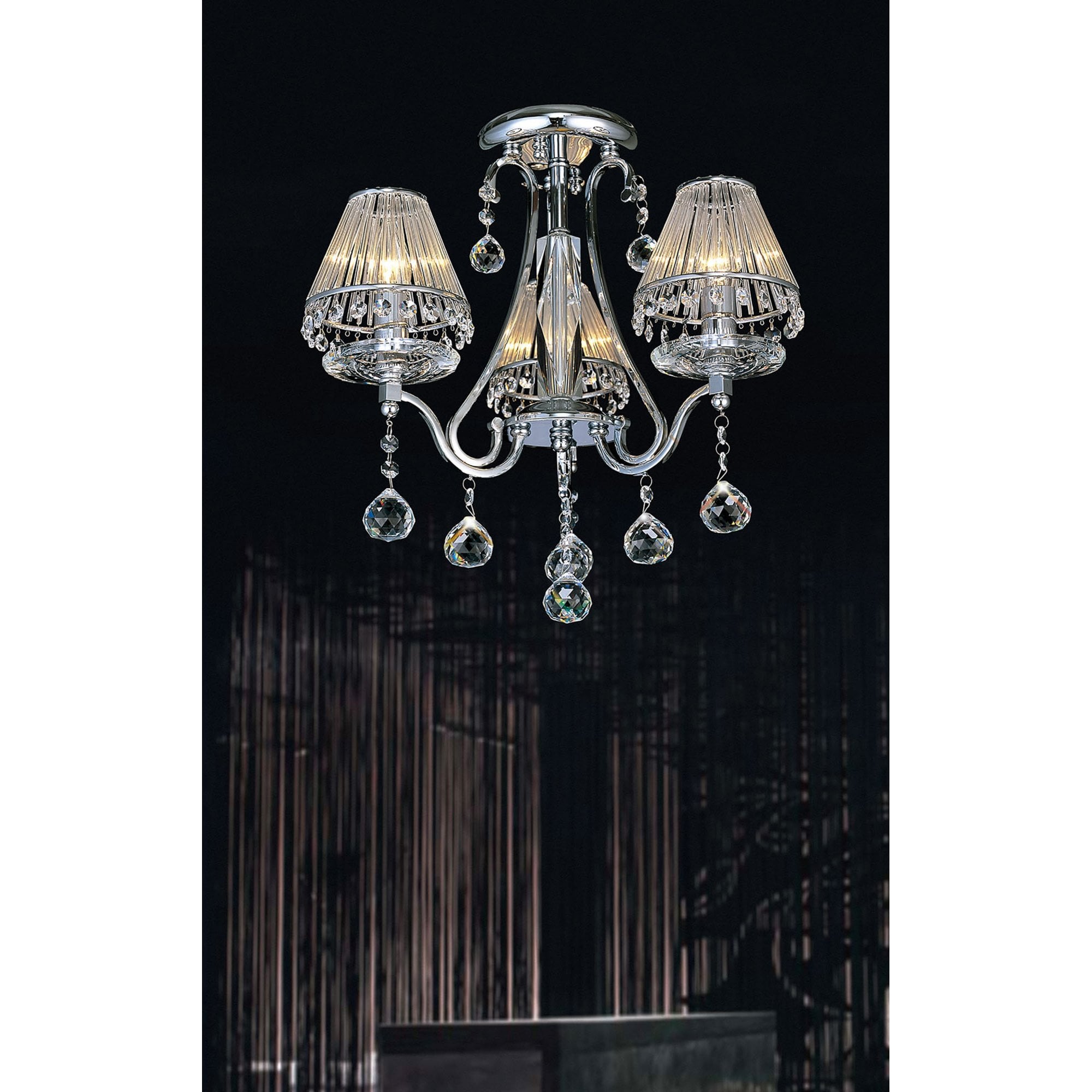 Diyas IL30113 Bianco Ceiling 3 Light Polished Chrome/Crystal