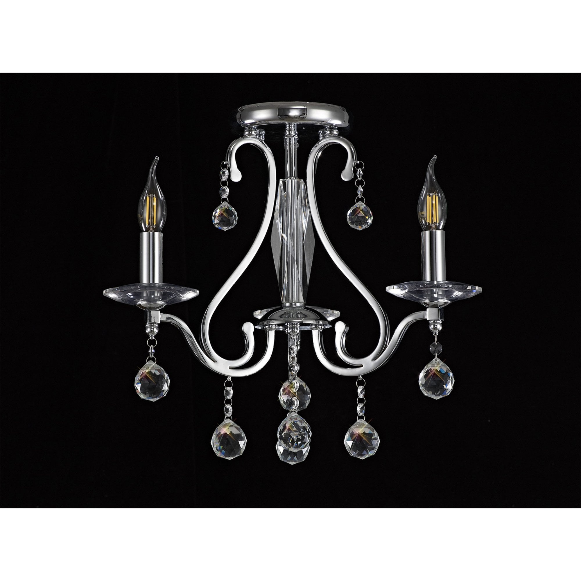 Diyas IL30113 Bianco Ceiling 3 Light Polished Chrome/Crystal