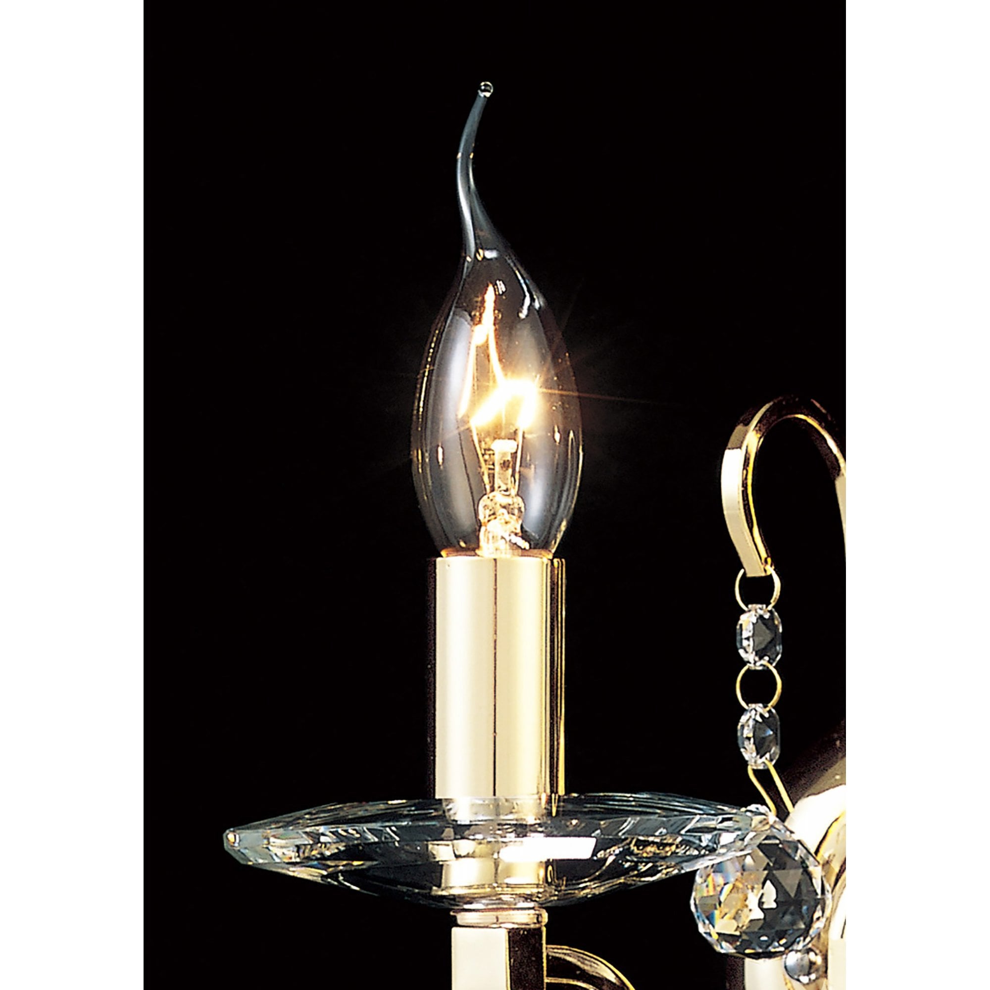 Diyas IL30212 Bianco Wall Light Switched 2 Light French Gold/Crystal