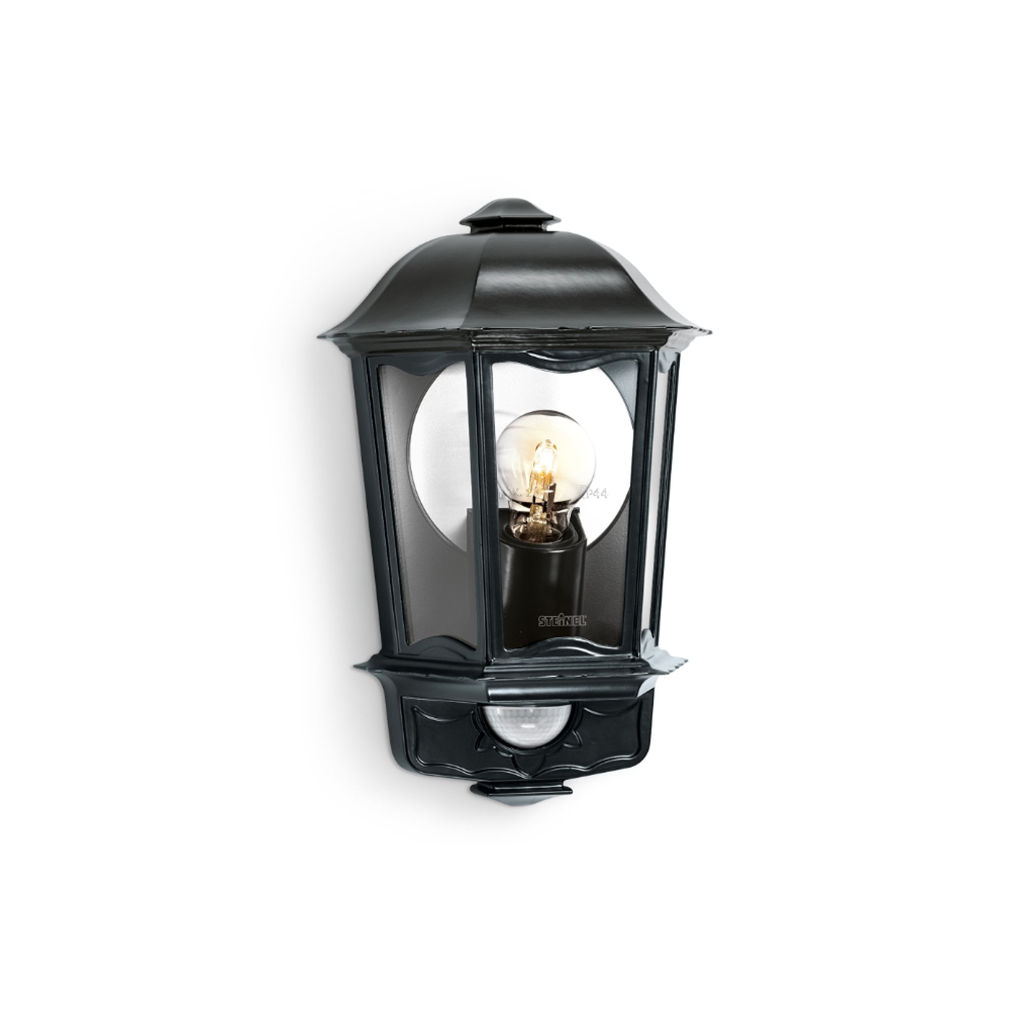 Steinel L190 S Classic Lantern Wall light with 180 degree PIR - Black