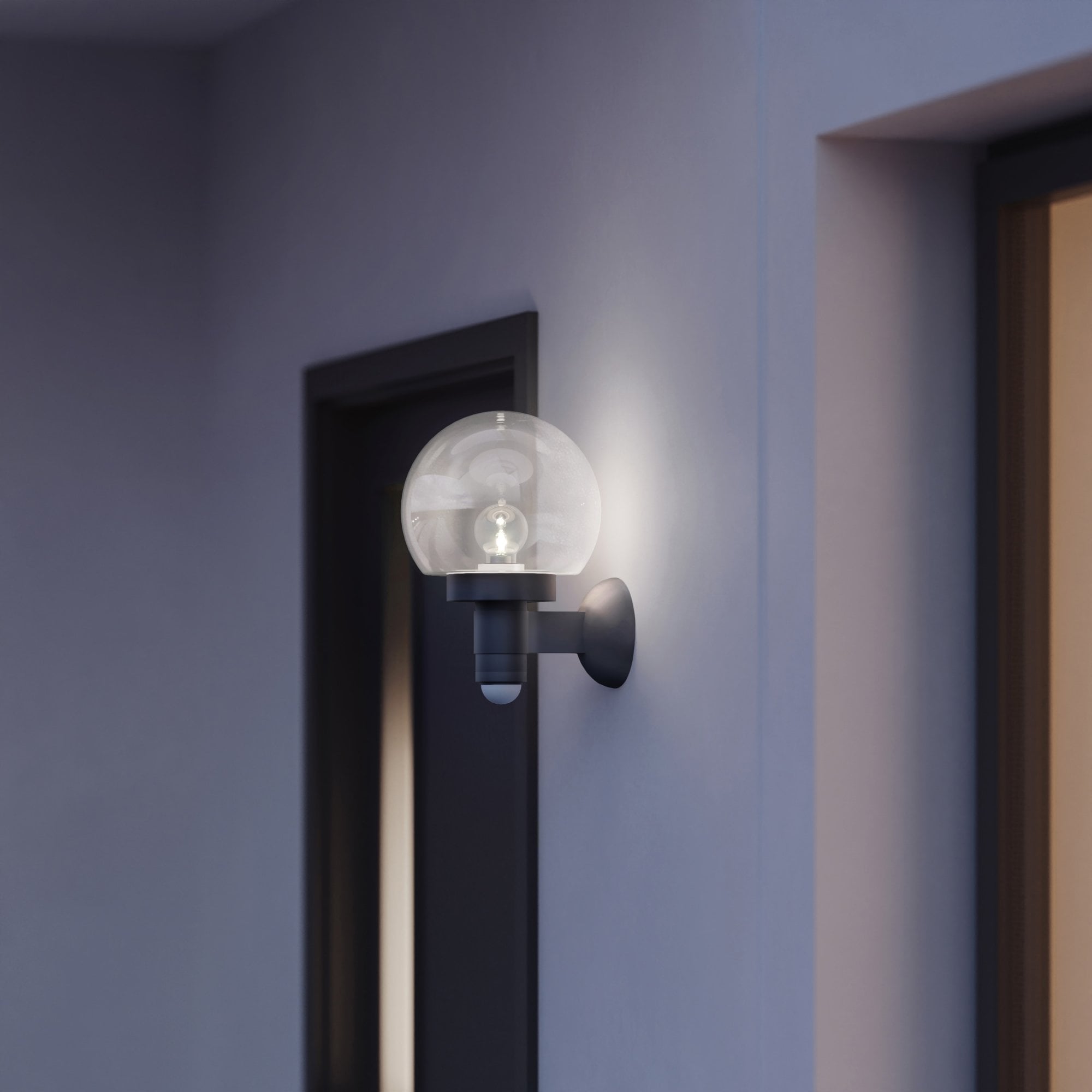 Steinel L 115 S Classic Globe Wall light with 240 degree PIR - Anthracite