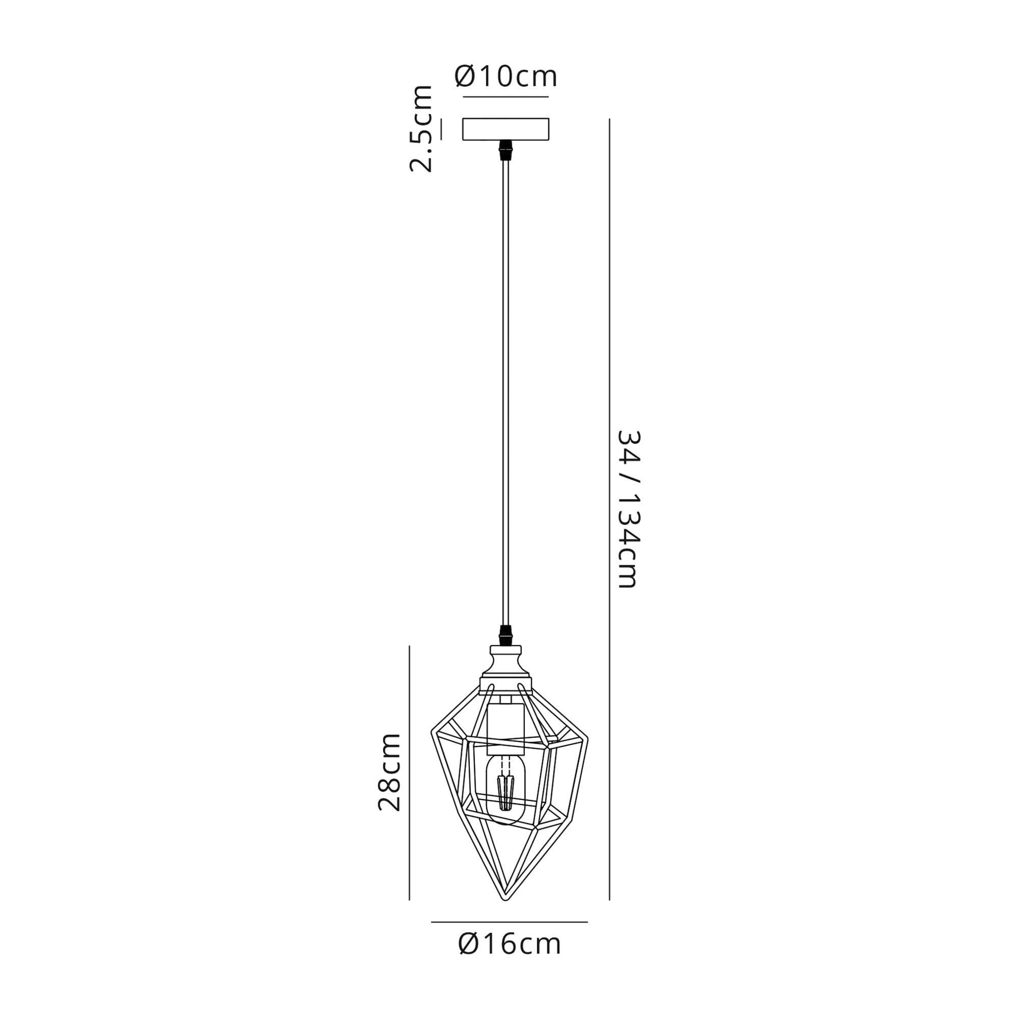 Fabula Austen Small Single Pendant - Painted Gold & Sand Black